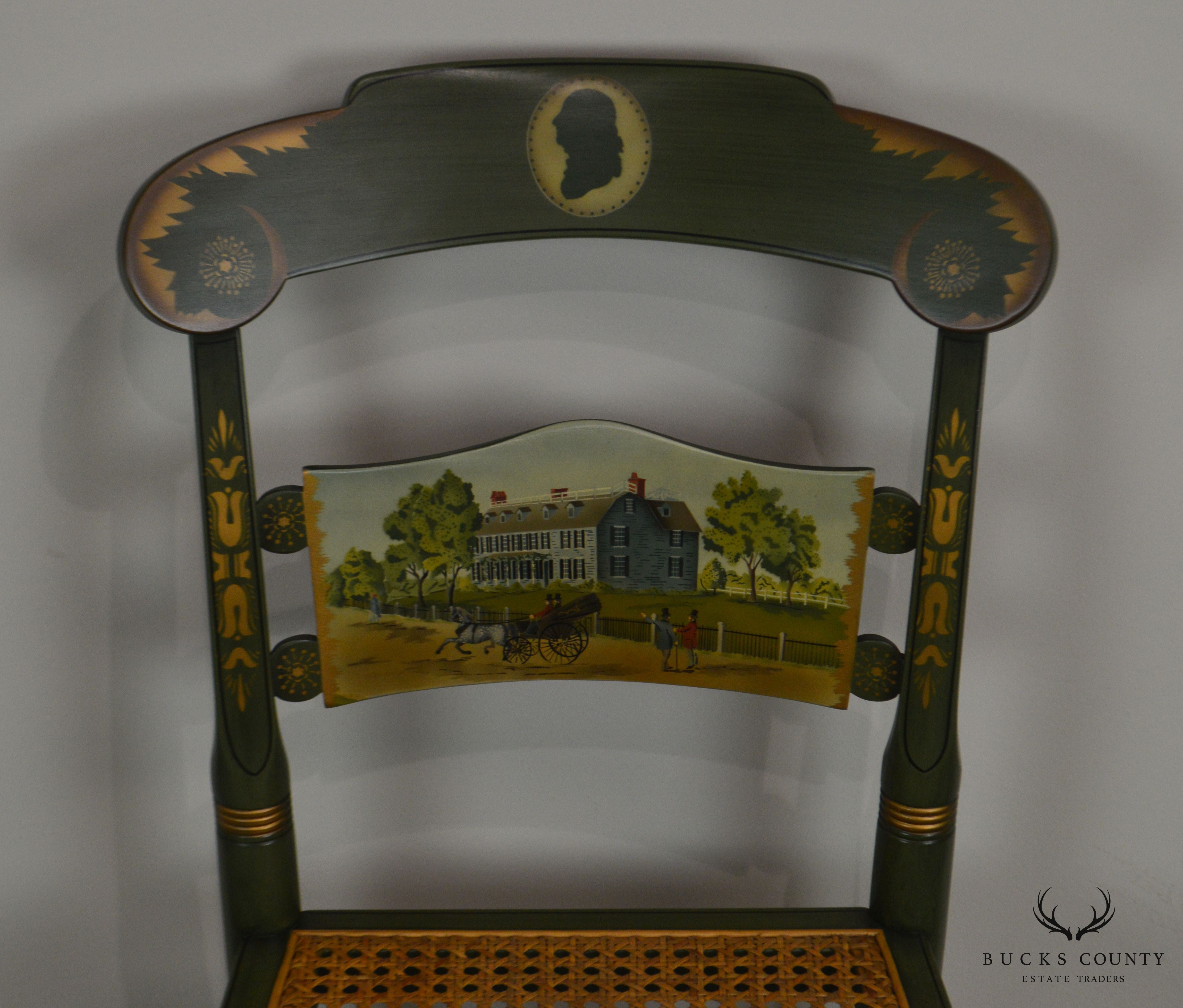 Hitchcock The Adams Old House Limited Edition Hand Painted Pair Side Chairs (C)