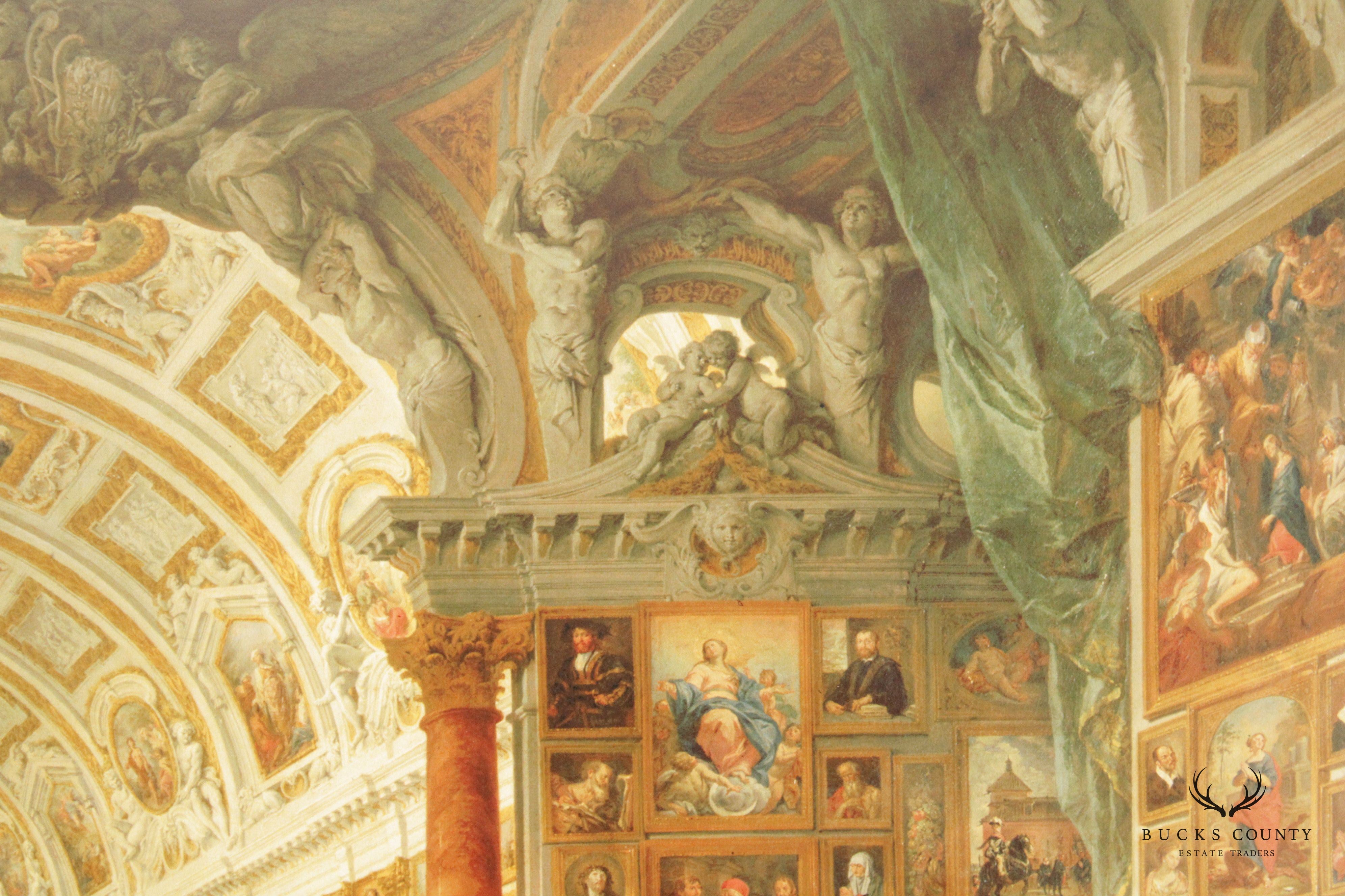 Italian 'Interior of Picture Gallery' Art Print, After Giovanni Paolo Panini
