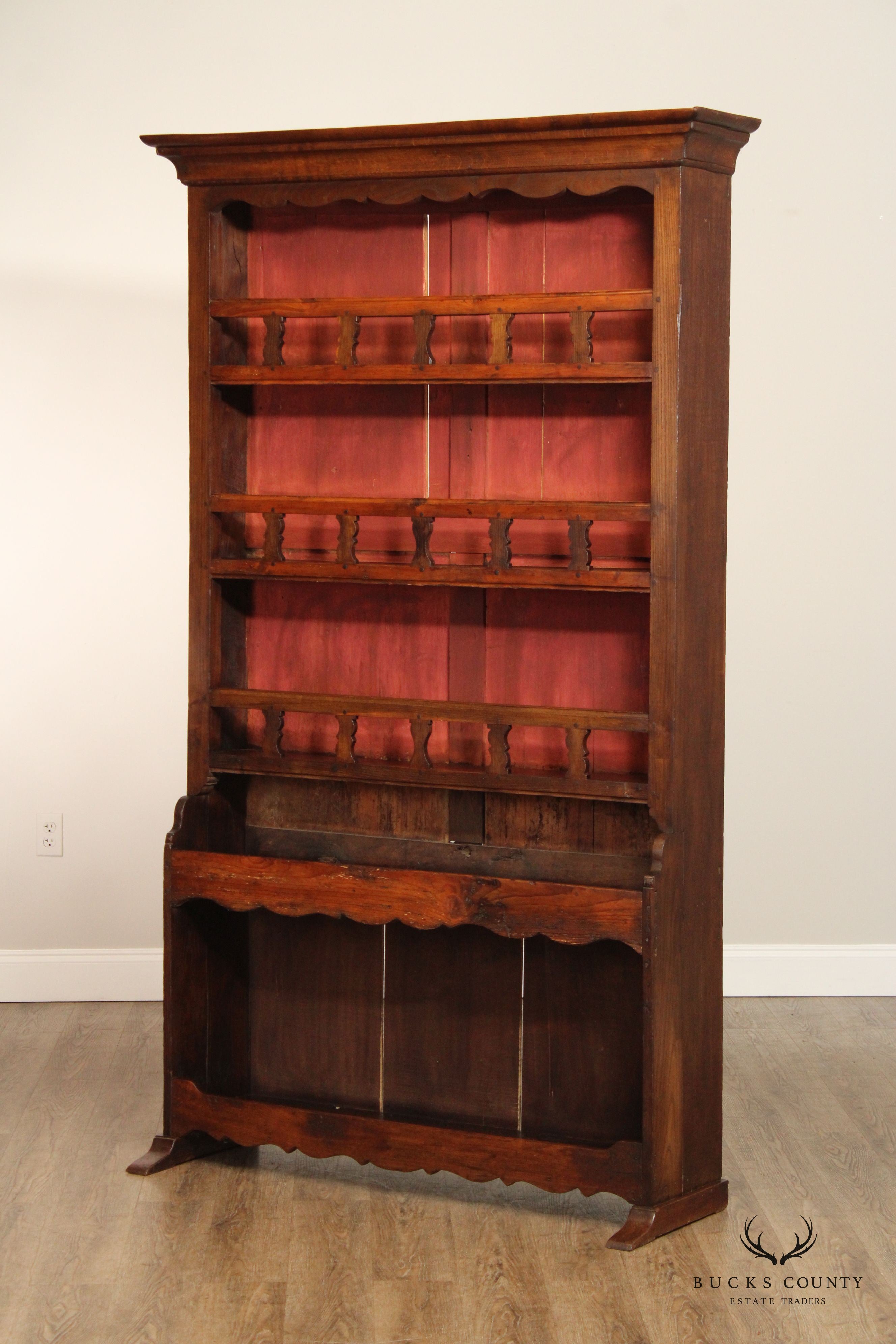 Antique French Country Vaisselier Tall Plate Rack