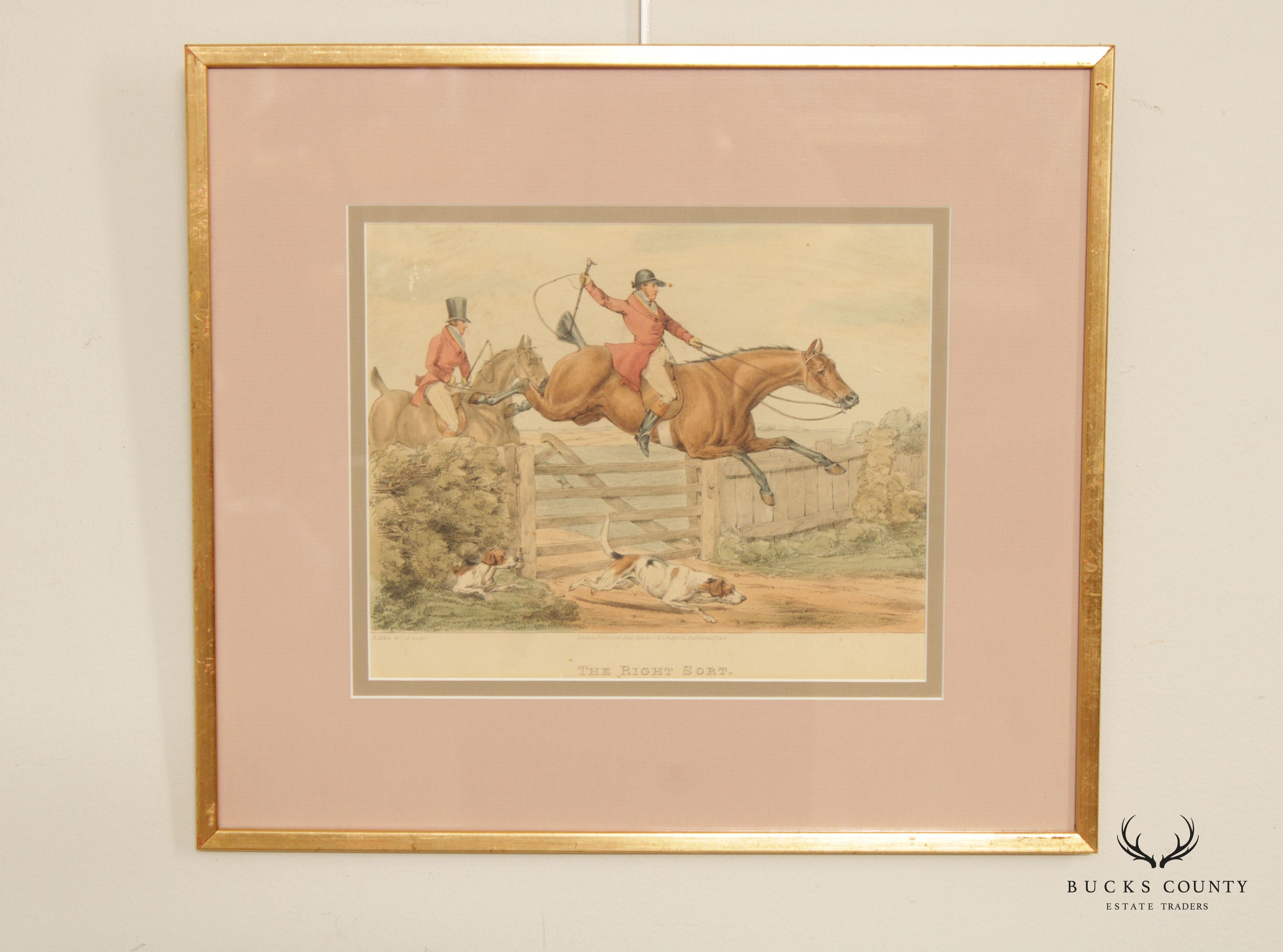 Antique English Aquatint 'The Right Sort', after Henry Thomas Alken