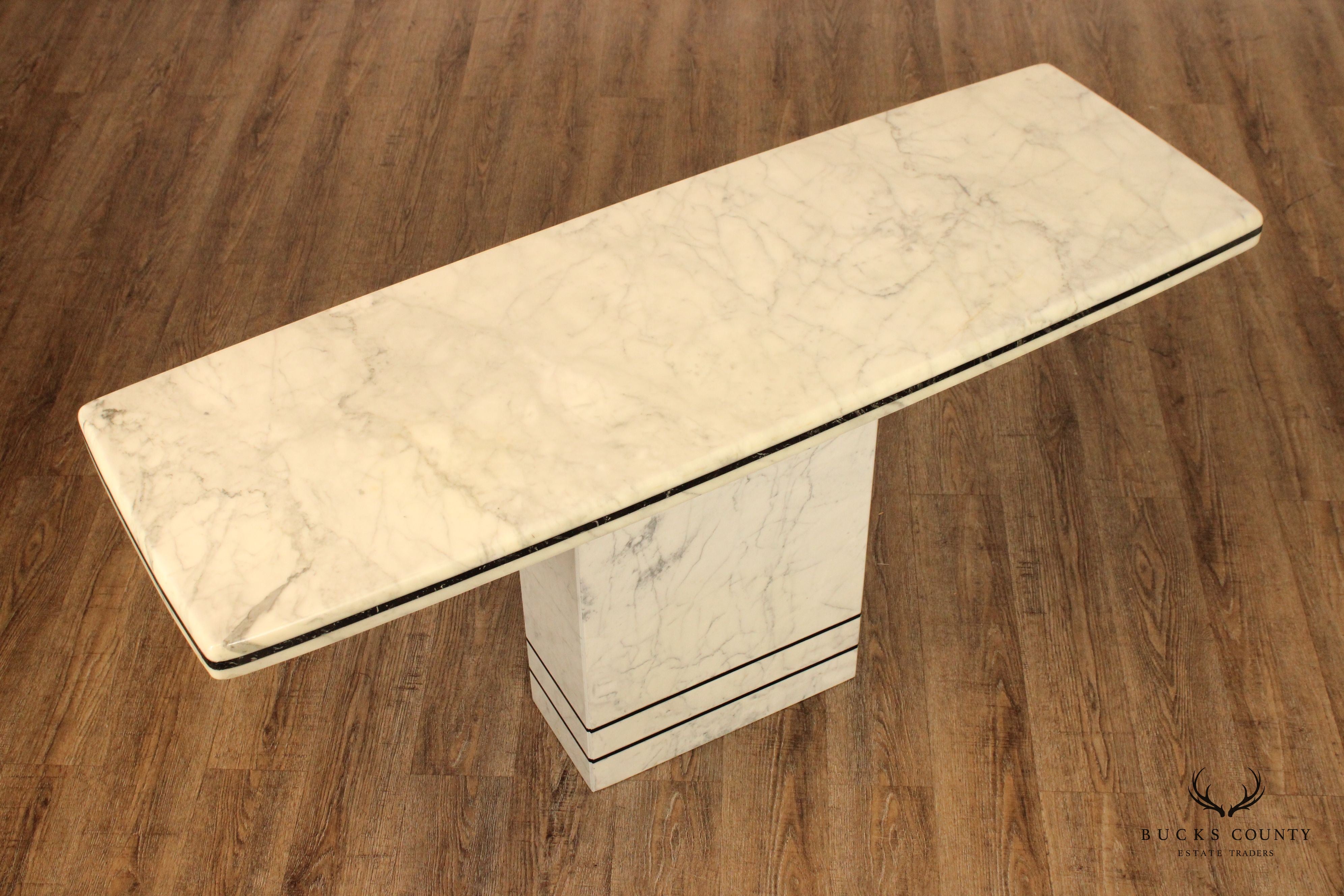 Italian Postmodern Marble Pedestal Console