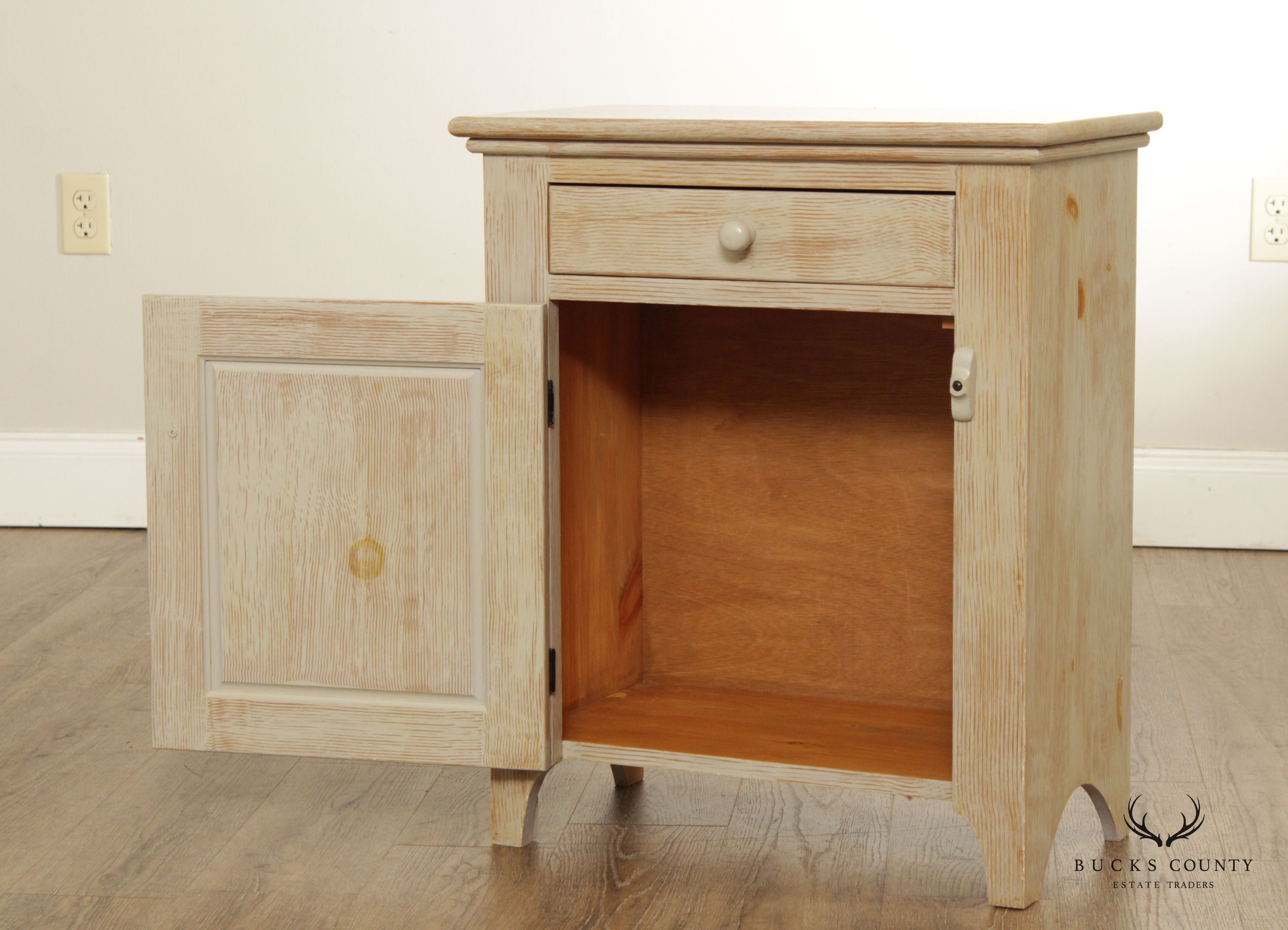 Hand Painted Western Cowboy Pine Single Drawer Nightstand