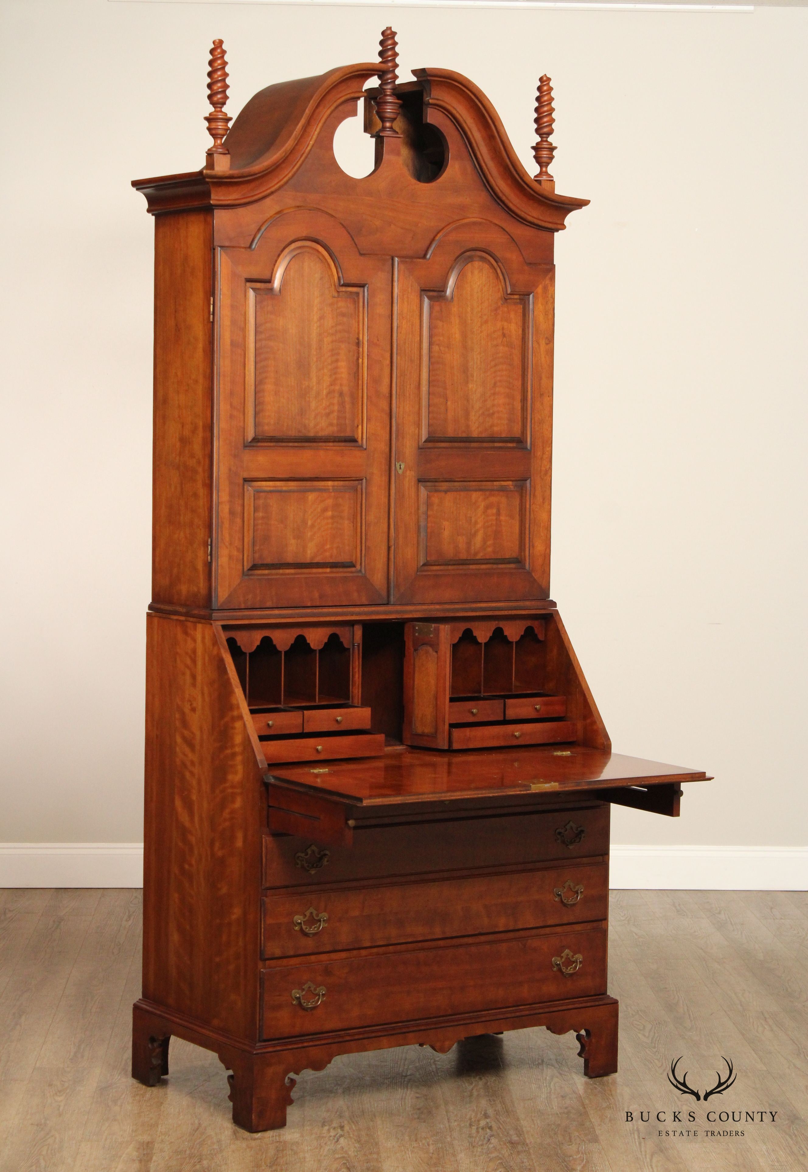 Wright Table Co. Chippendale Style Cherry Secretary Desk