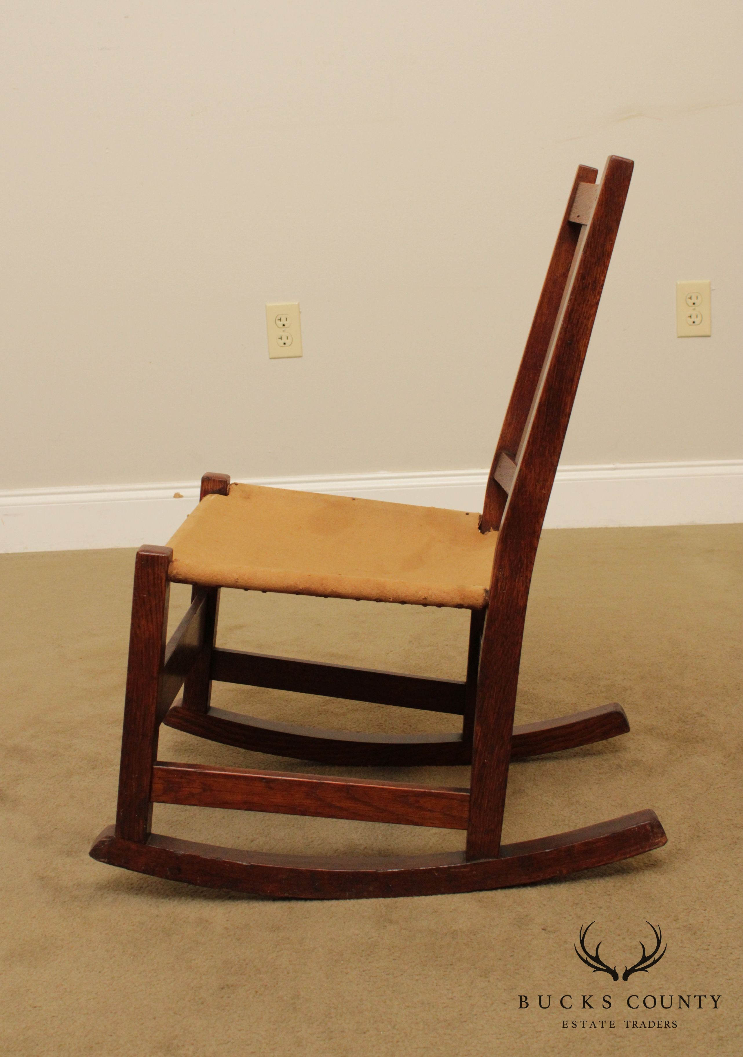 L & J. G. Stickley Antique Mission Oak Nursing Rocker