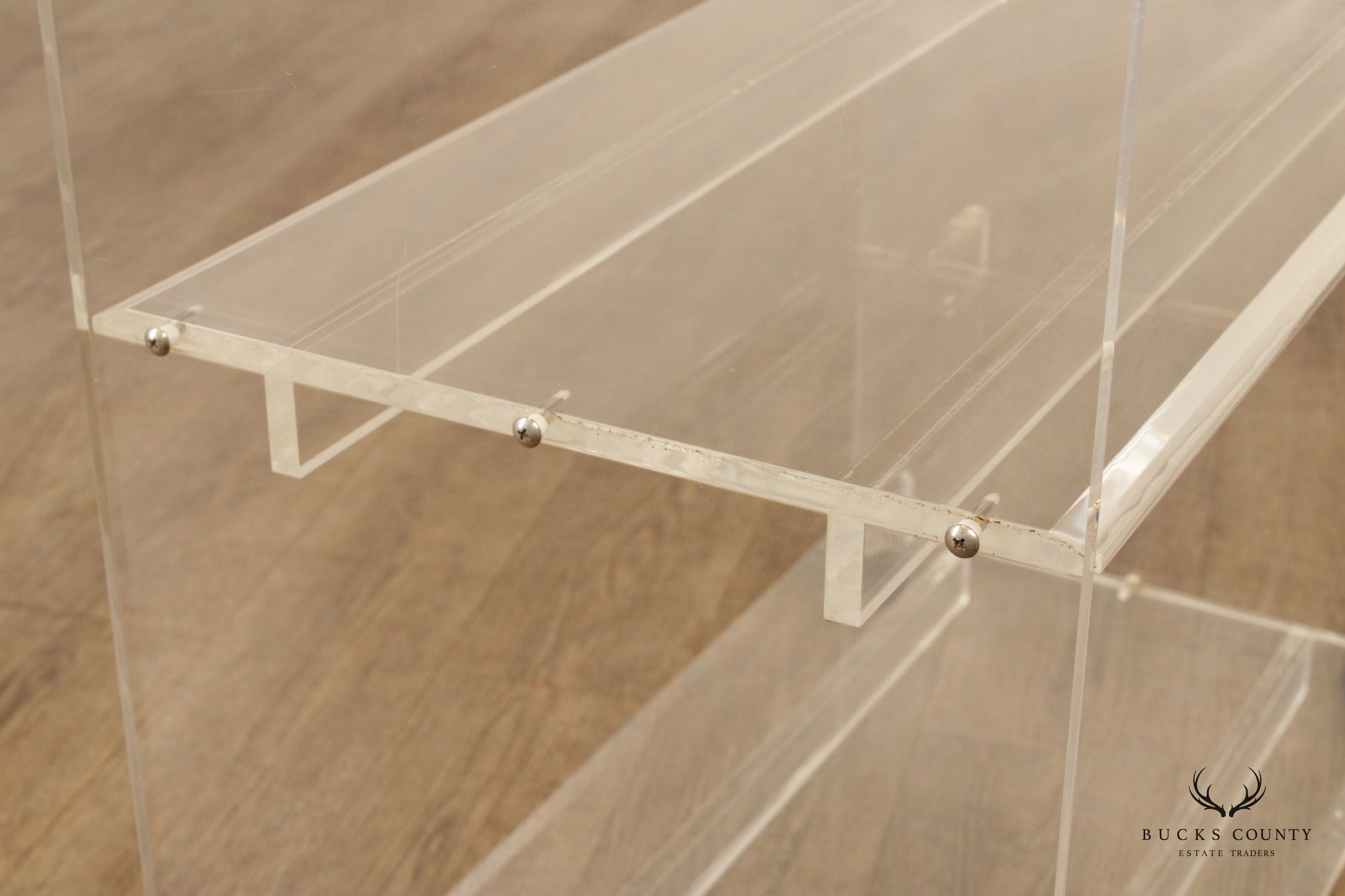 Mid Century Modern Lucite 3-Tier Serving Bar Cart