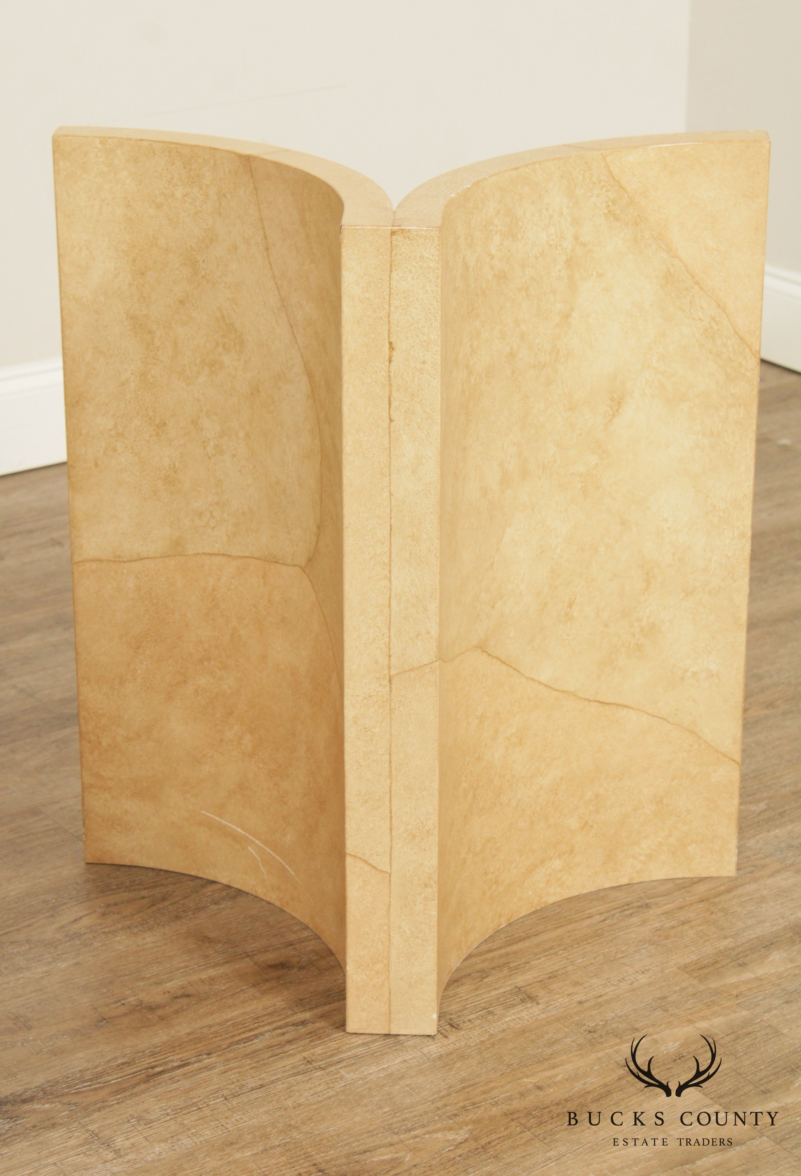 Vintage Postmodern Faux Goatskin Sculptural Table Bases