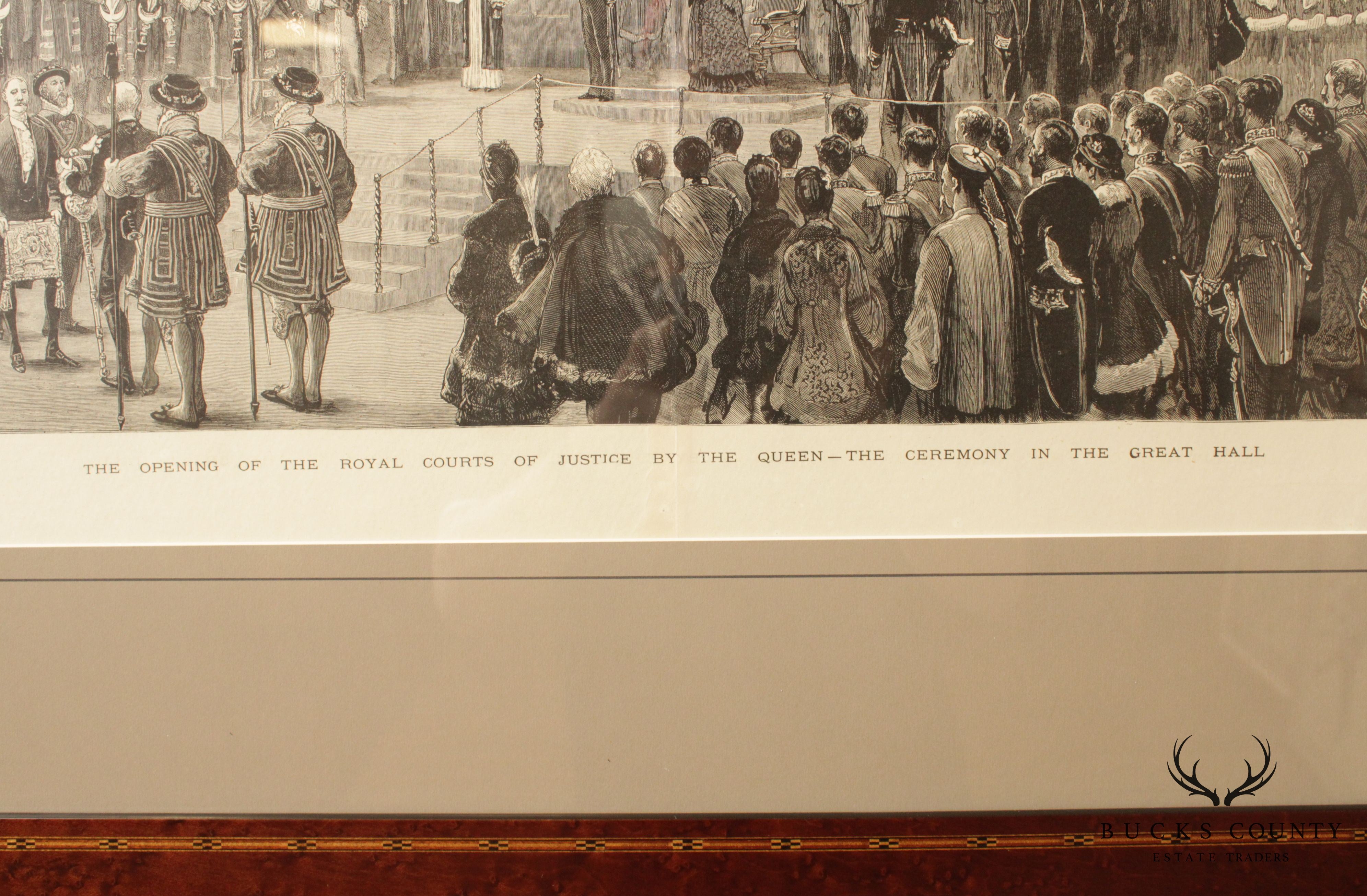 Antique English Engraving, Royal Court Ceremony London