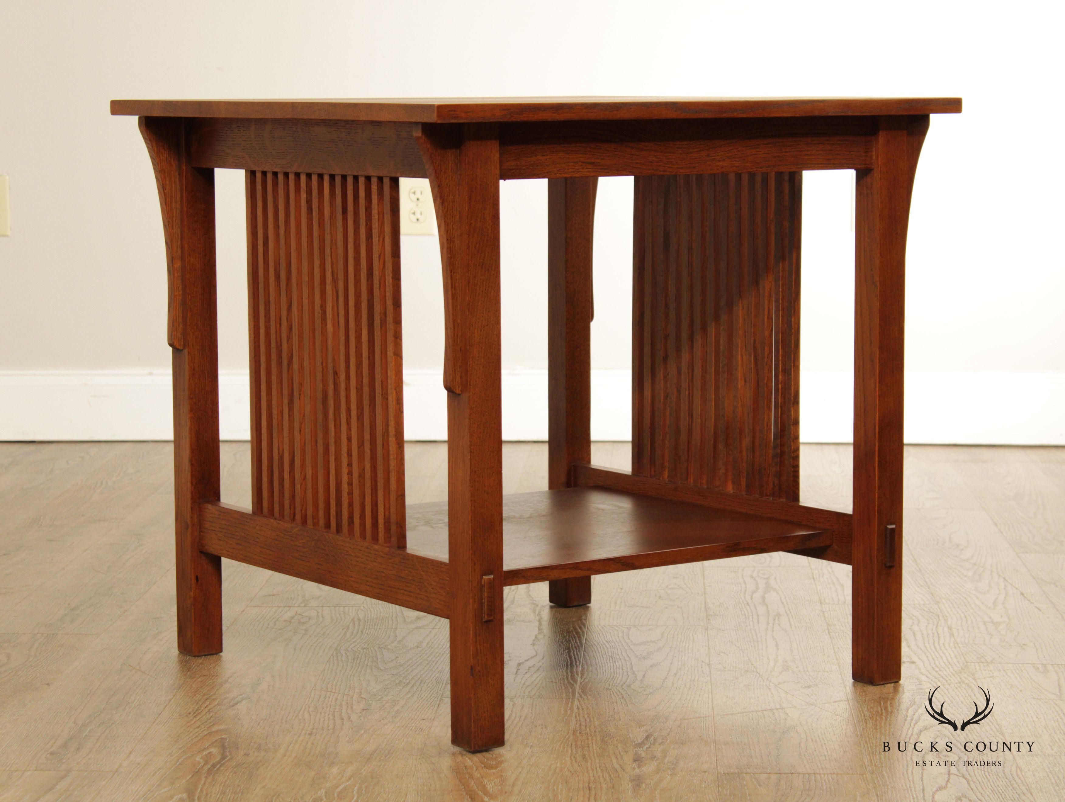 Stickley Mission Collection Oak Square Lamp Table