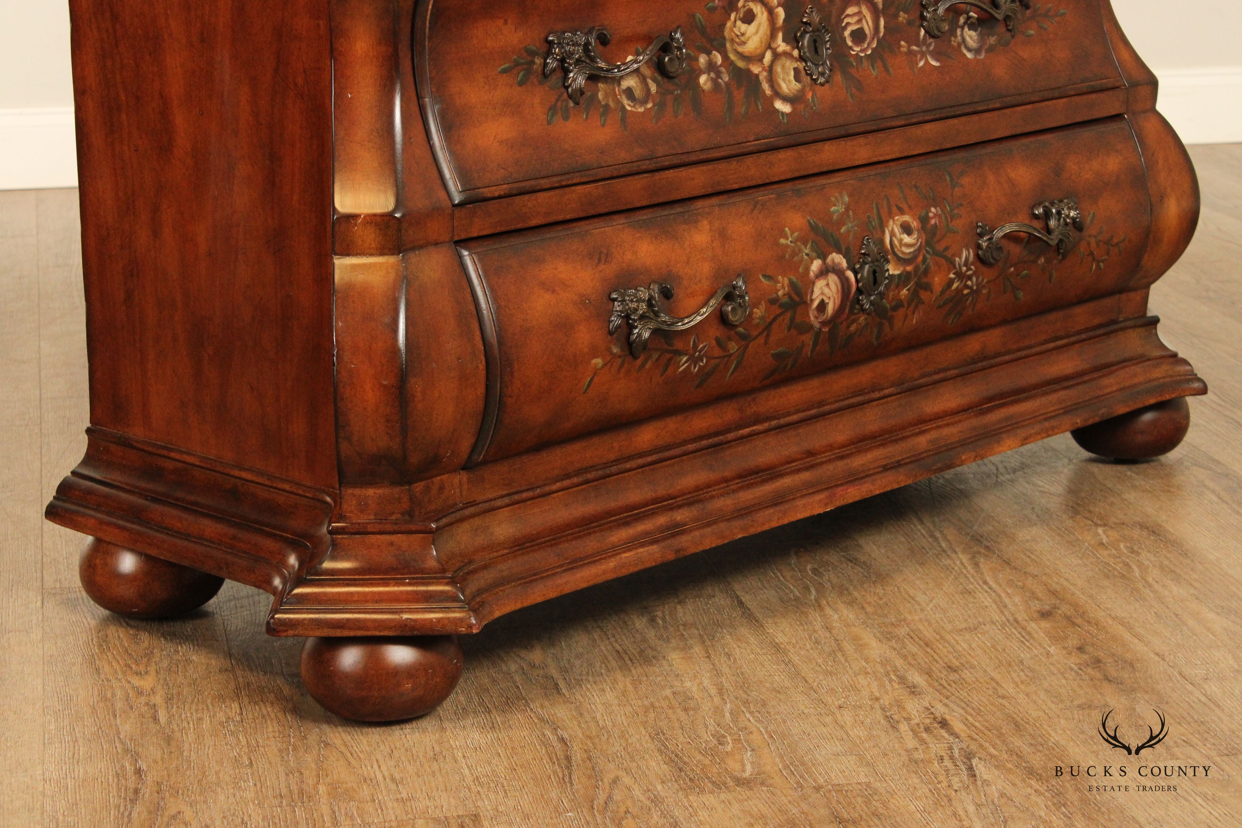 Ethan Allen Paint Decorated 'Tuscany' Bombe Chest