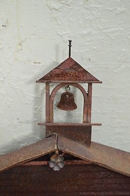 Curtis Jere Large Rusted Metal Wall Sculpture of Meeting House