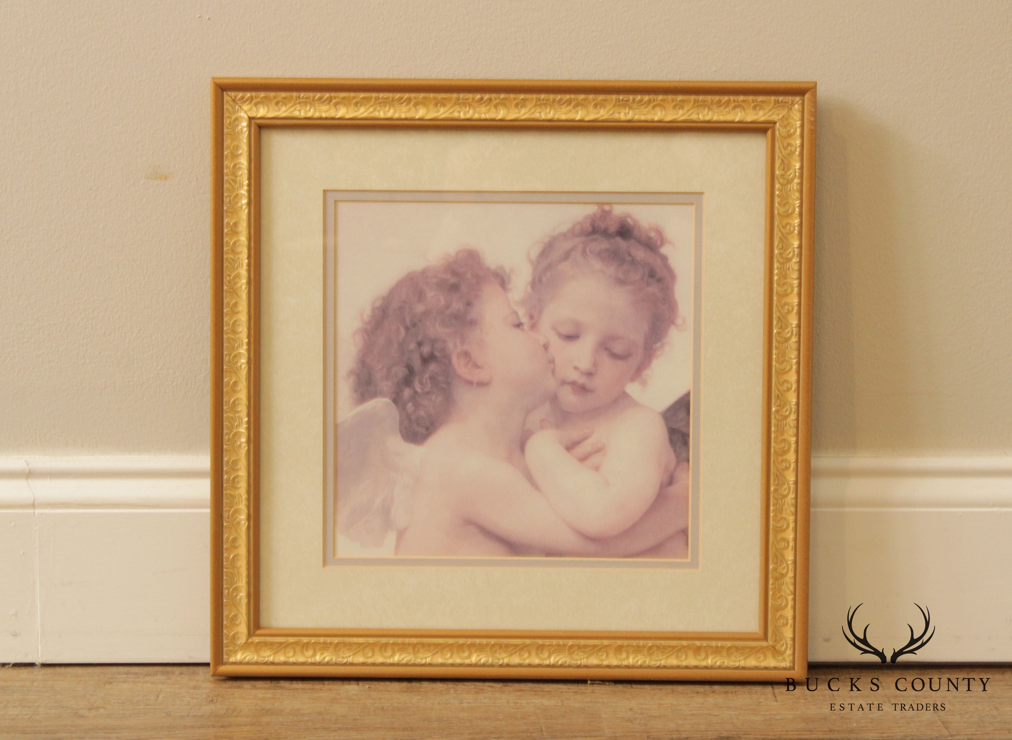 William Bourgereau 'First Kiss' Custom Framed Art Print