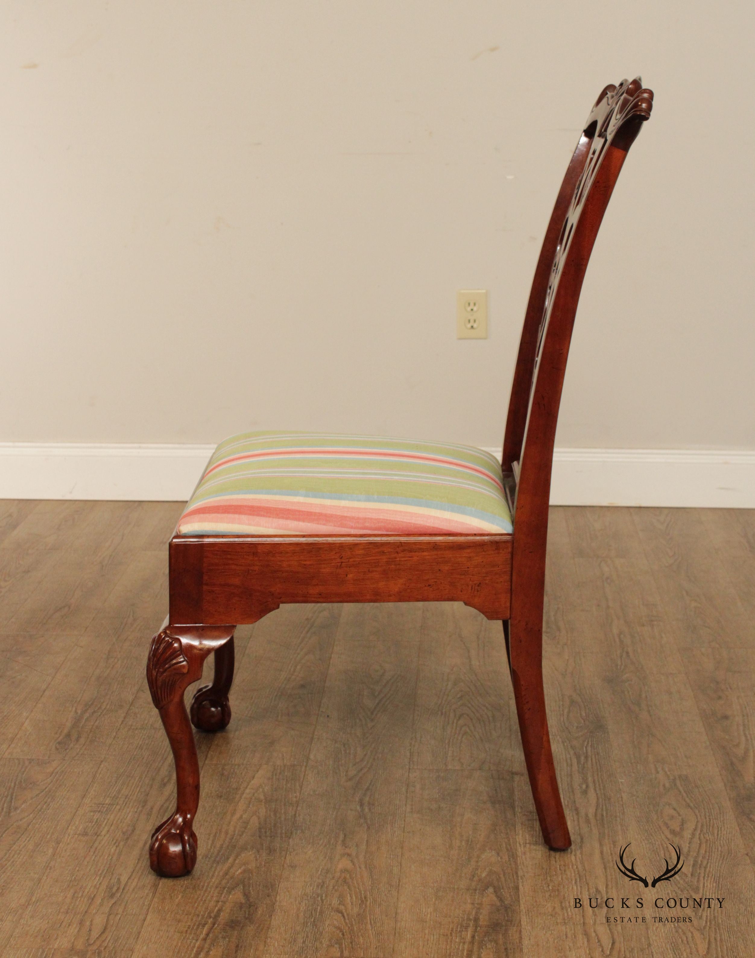 Chippendale Style Carved Mahogany Set of 10 Dining Chairs