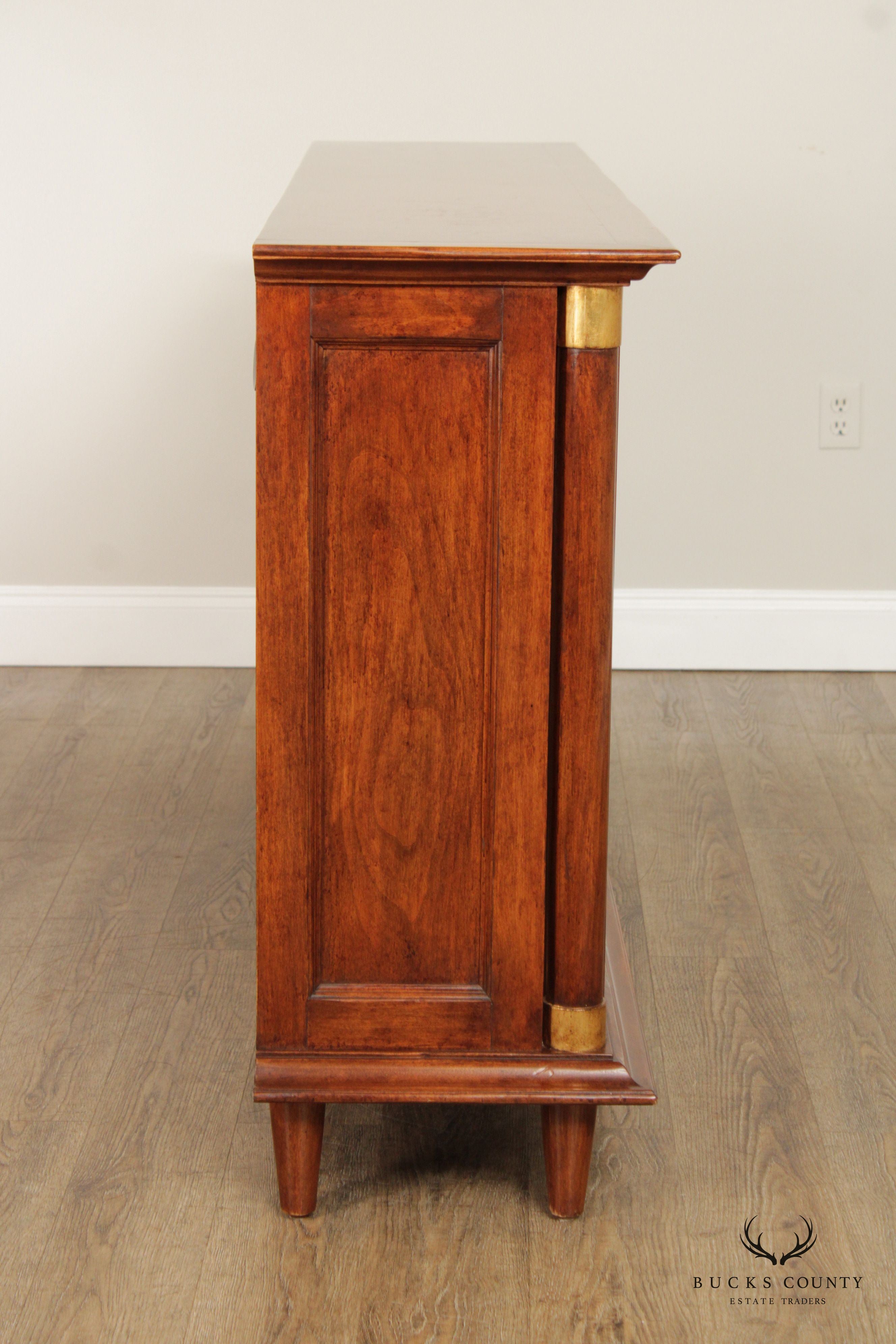 Exceptional Neoclassical Style Mirrored Door Fruitwood Sideboard