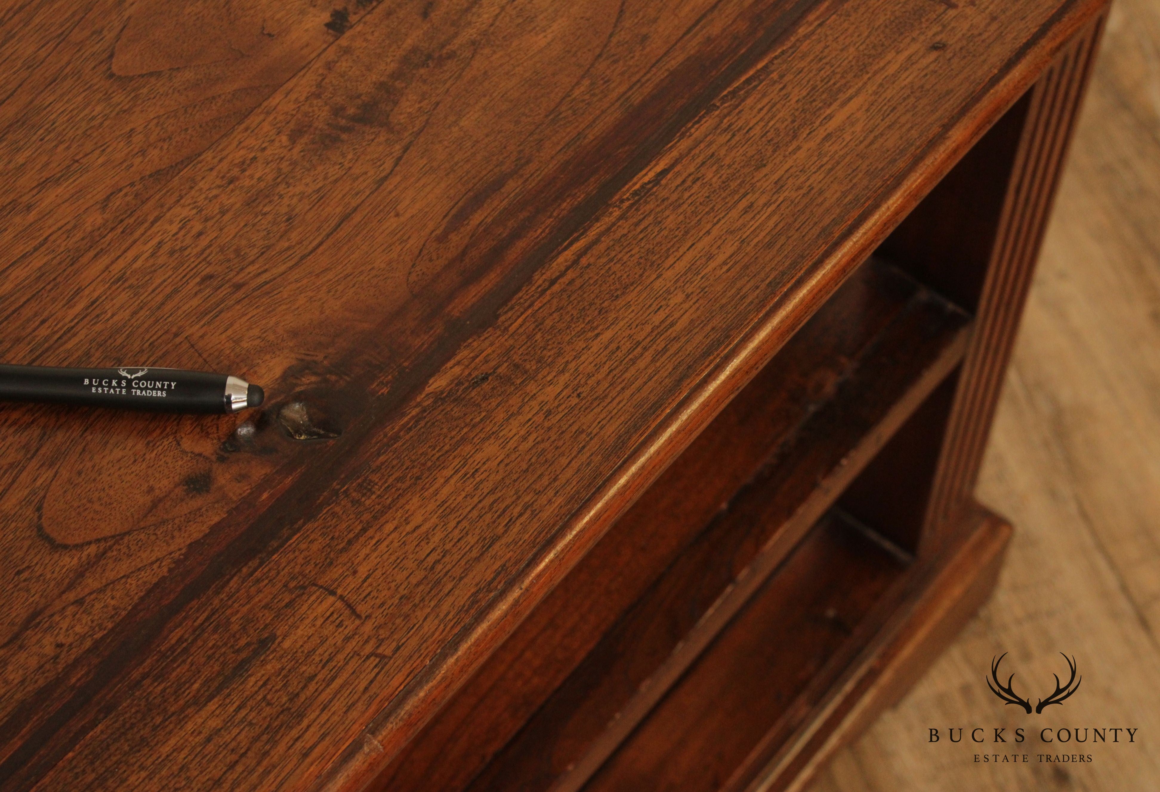 Rustic Hardwood 3 Tier Side Table