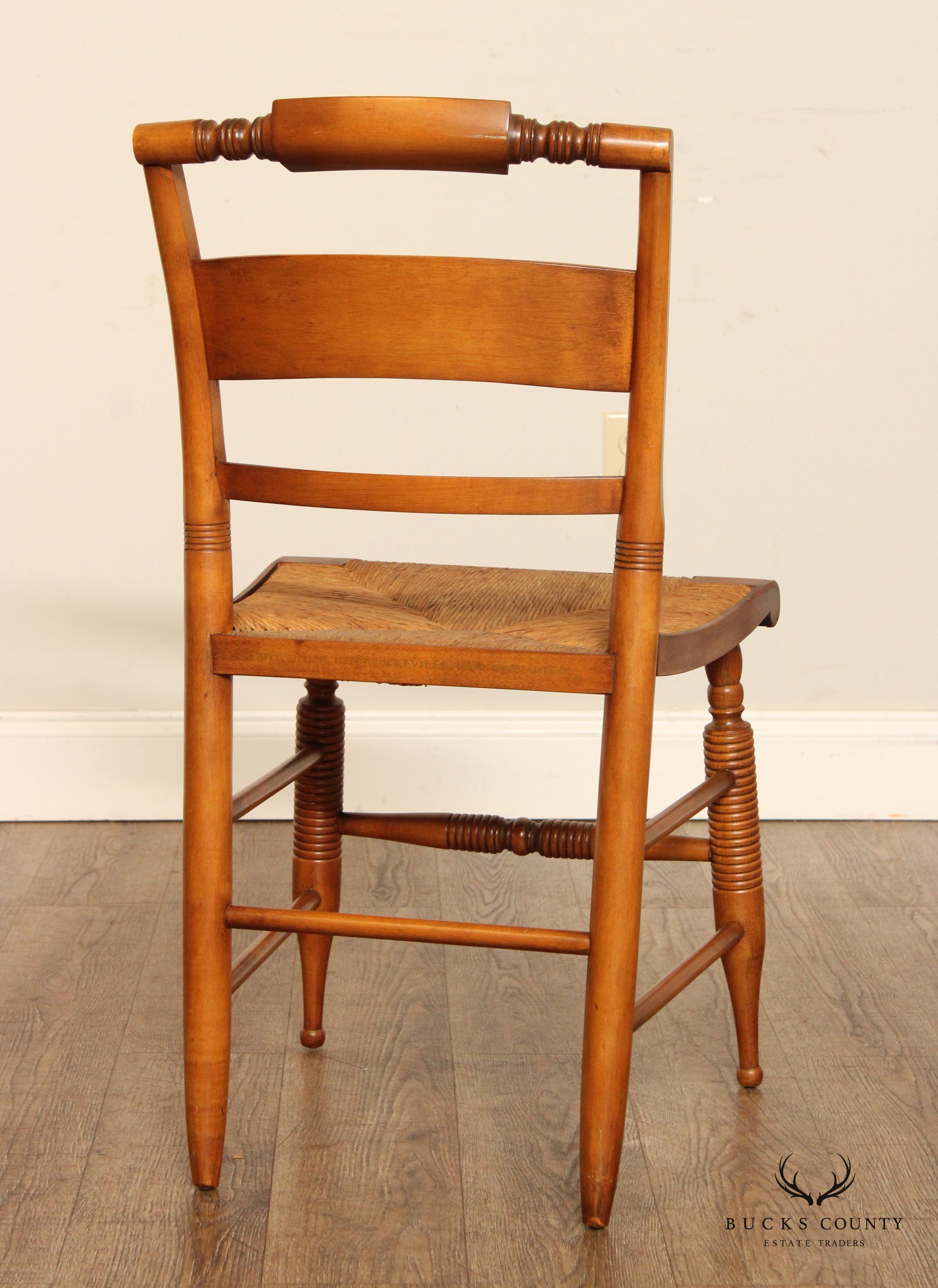 Hitchcock Vintage Set Eight Harvest Stencil Decorated Maple Dining Chairs