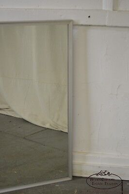 Mid Century Modern Brushed Steel Frame Wall Mirror