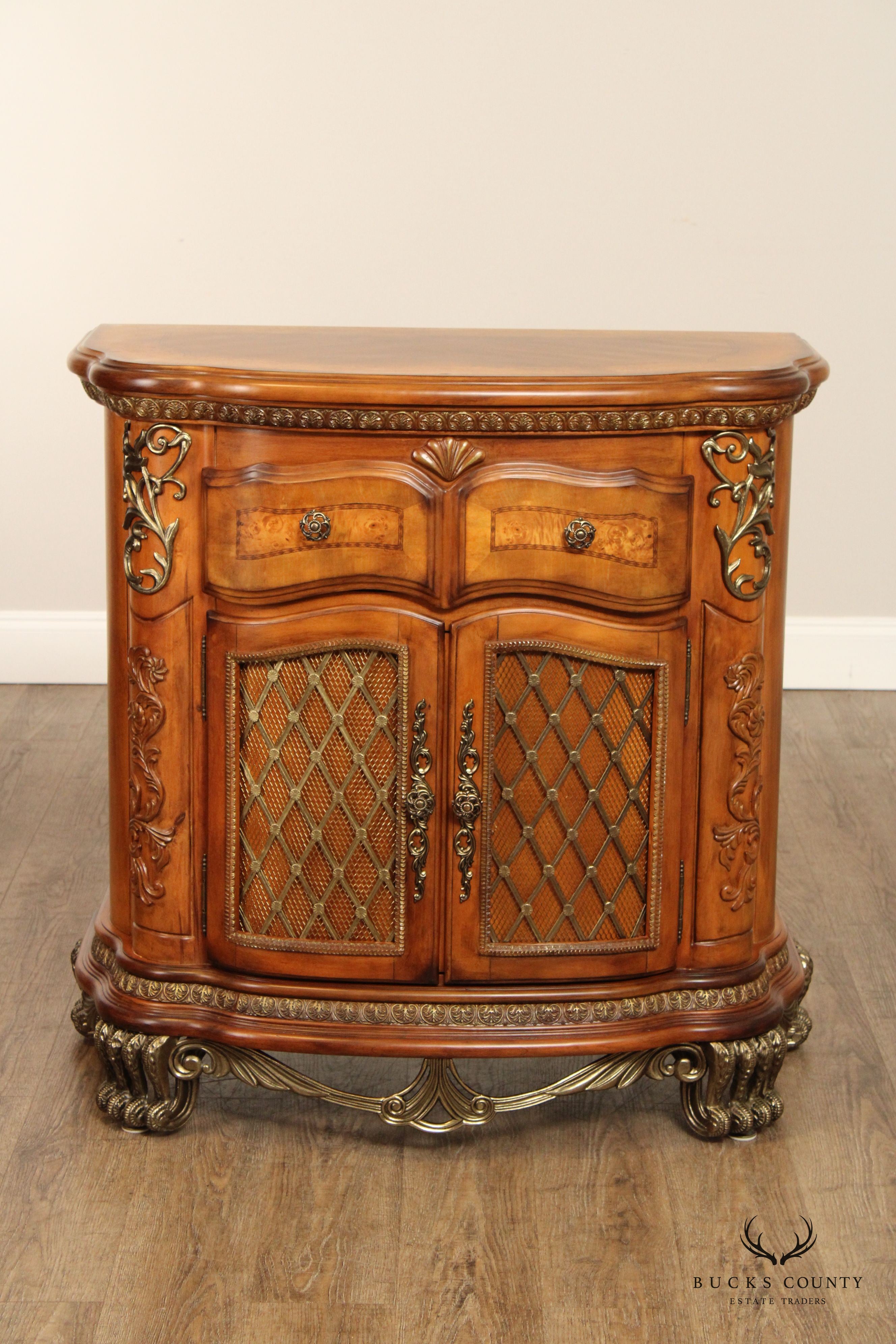 Michael Amini Venetian Collection Pair of Walnut Nightstands
