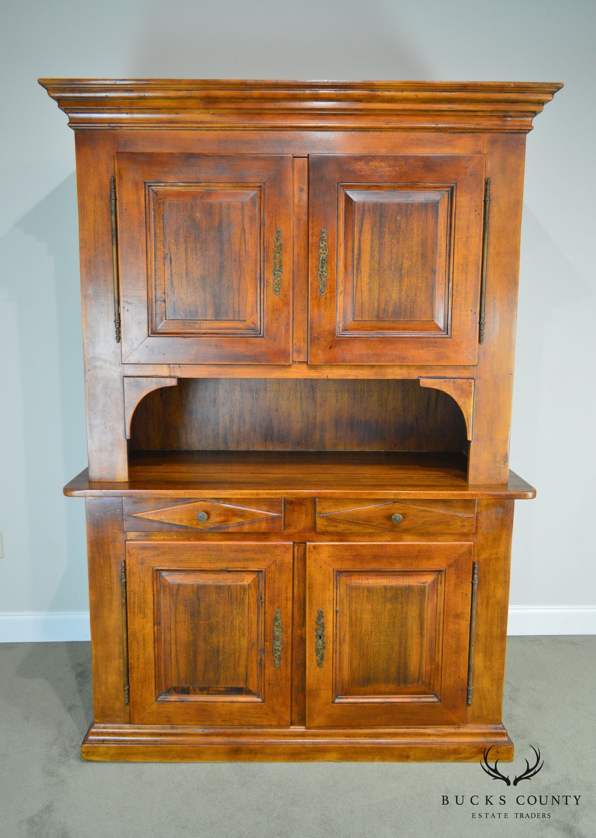 Italian Walnut Large Stepback Cupboard