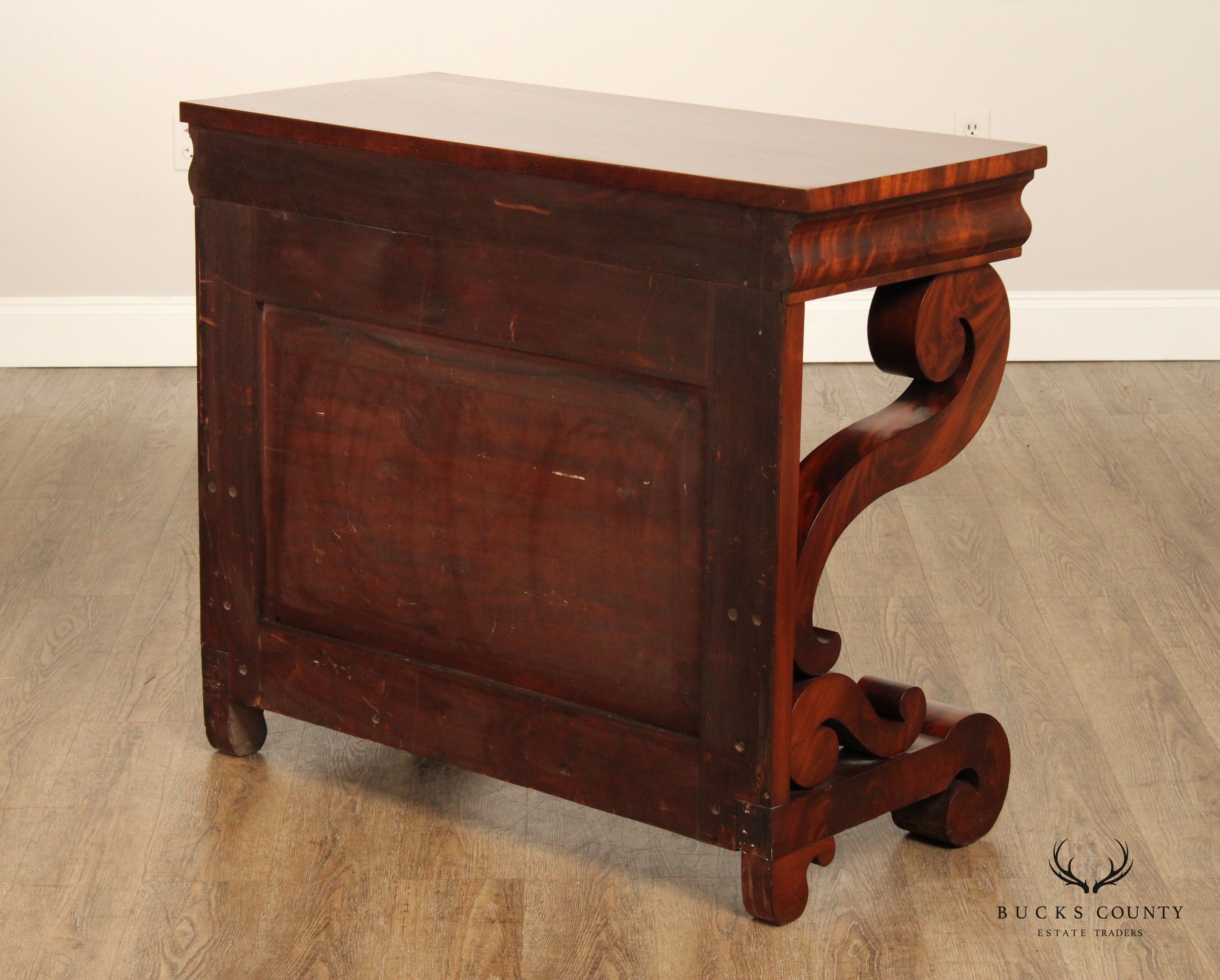 Antique American Empire Mahogany Console Table