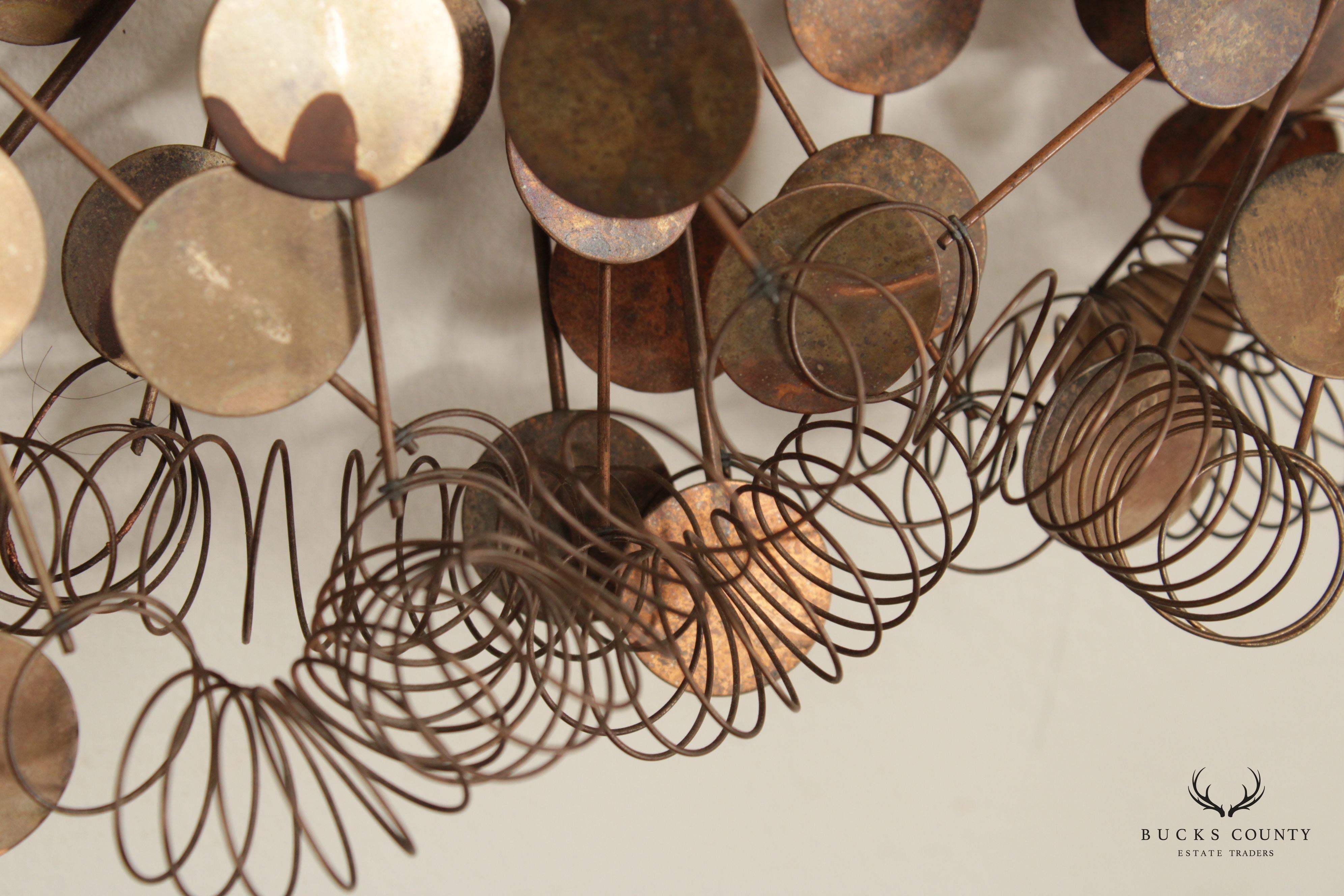 Curtis Jere Mid Century Modern Large Raindrops Metal Wall Sculpture (B)