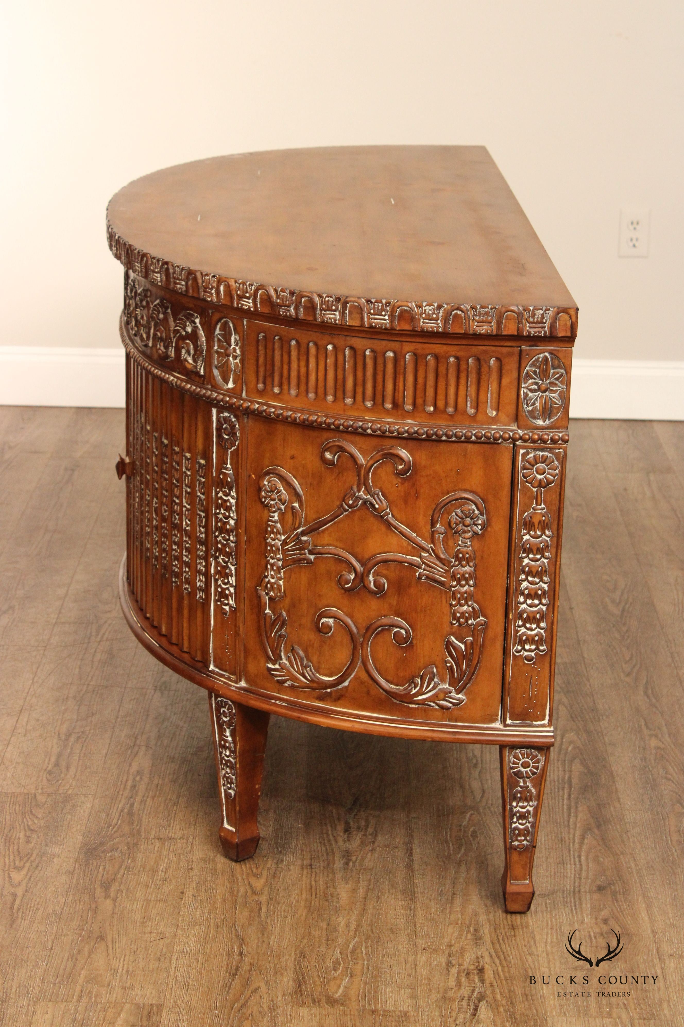 Adam Style Demilune Console Cabinet