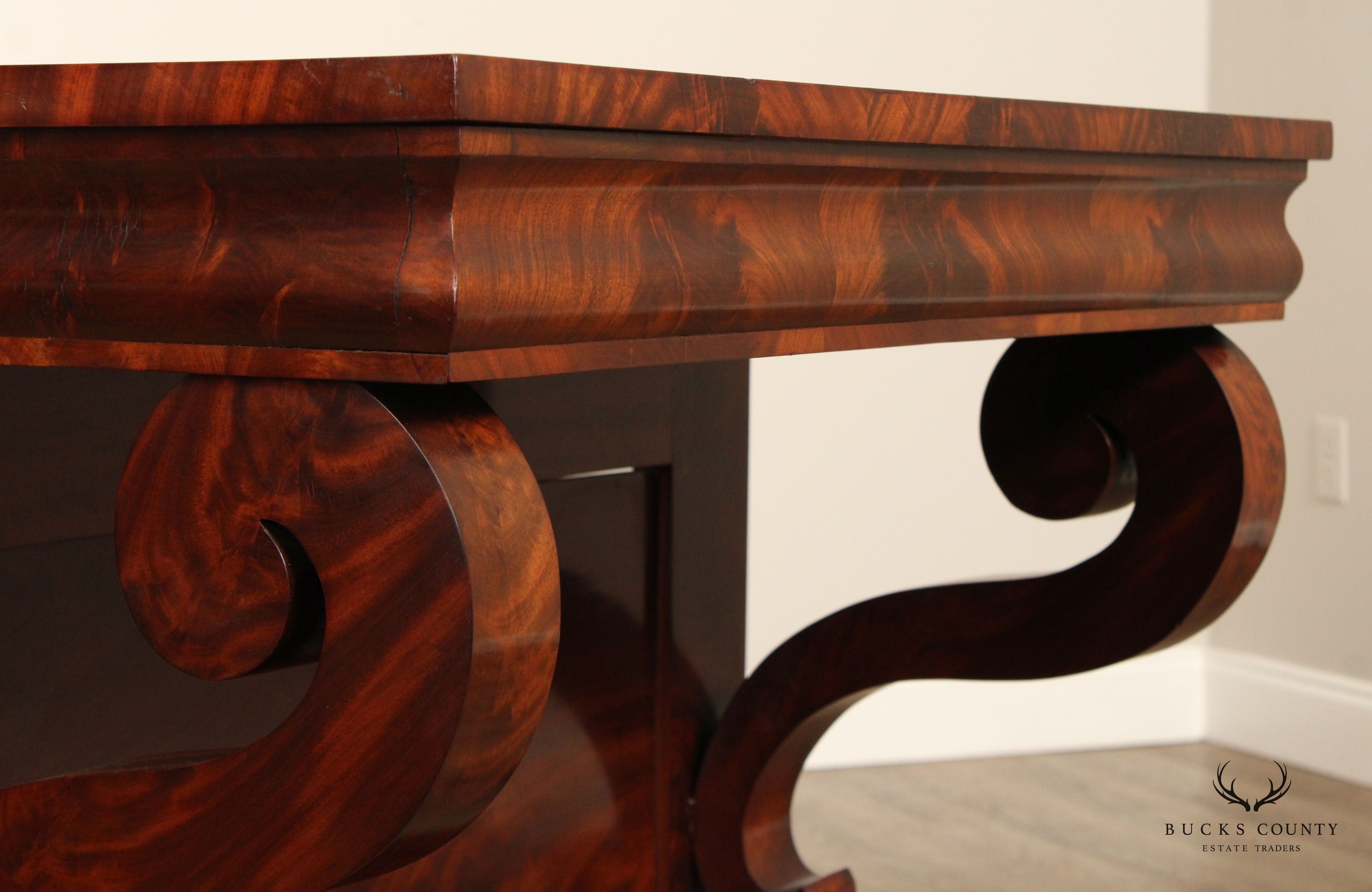 Antique American Empire Mahogany Console Table