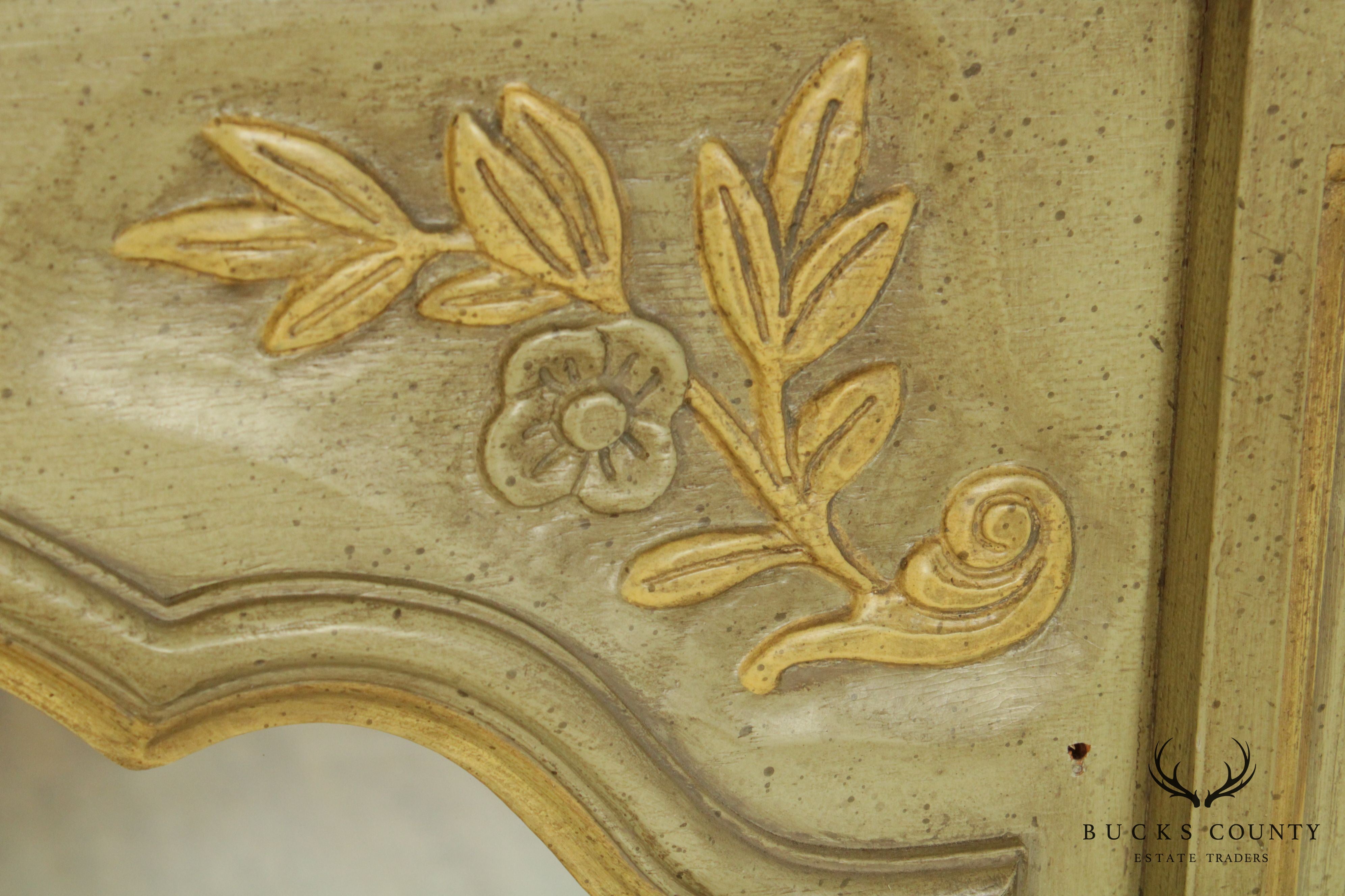 John Widdicomb Vintage French Louis XV Style Painted Wall Mirror