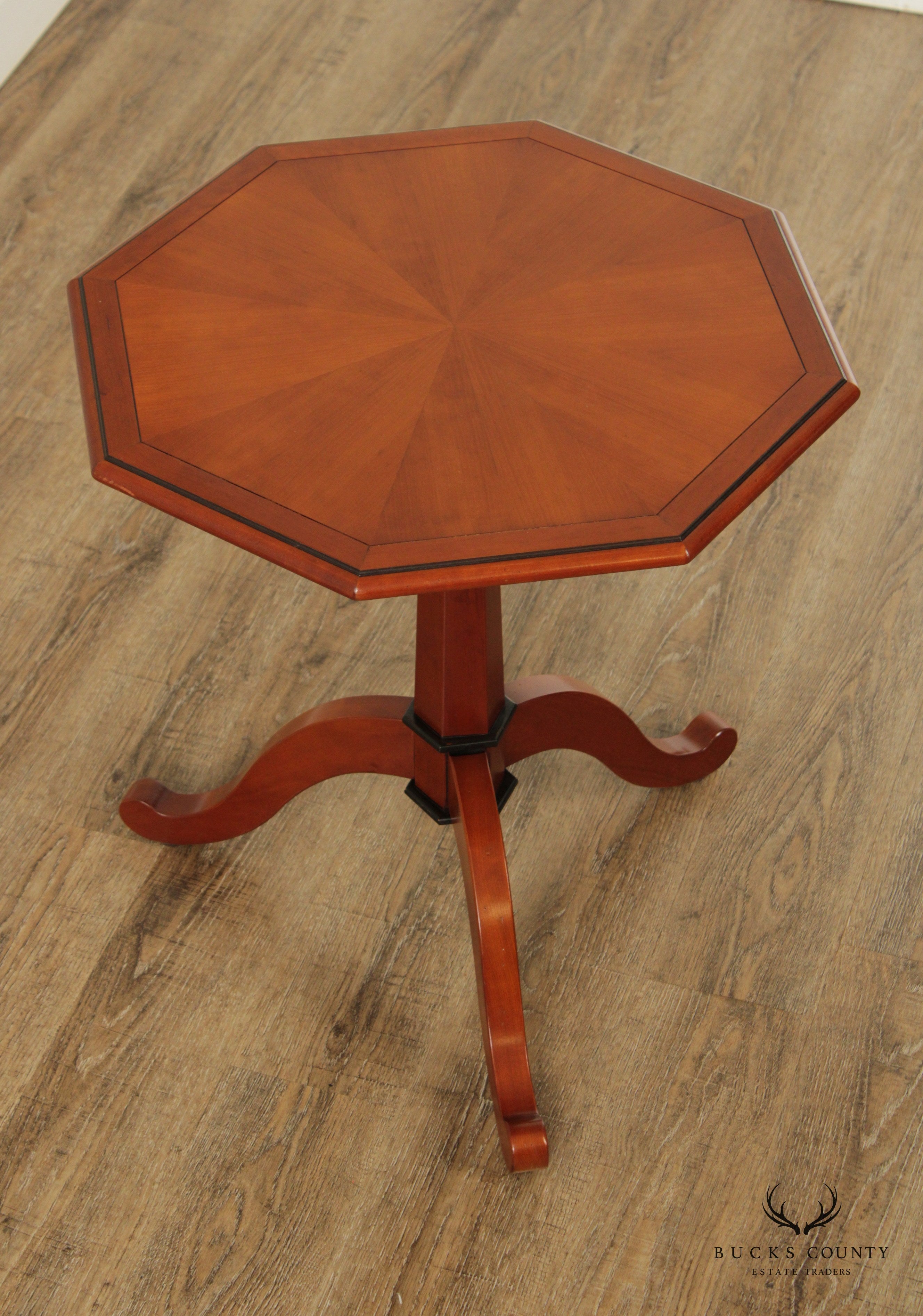 Grange French Inlaid Cherry Octagon Top Side Table