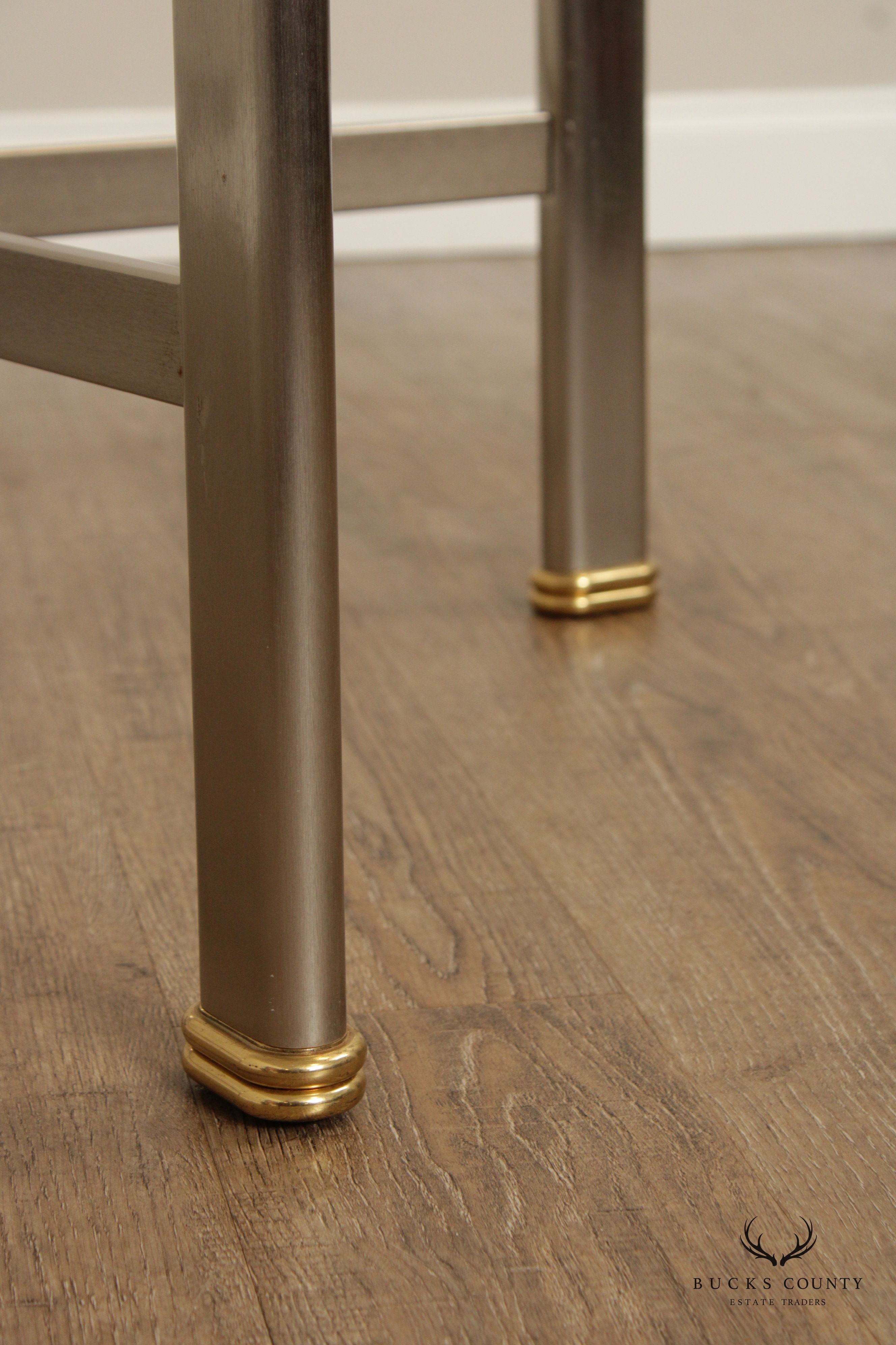 Neoclassical Style Vintage Brass and Steel Rams Head Dining Table