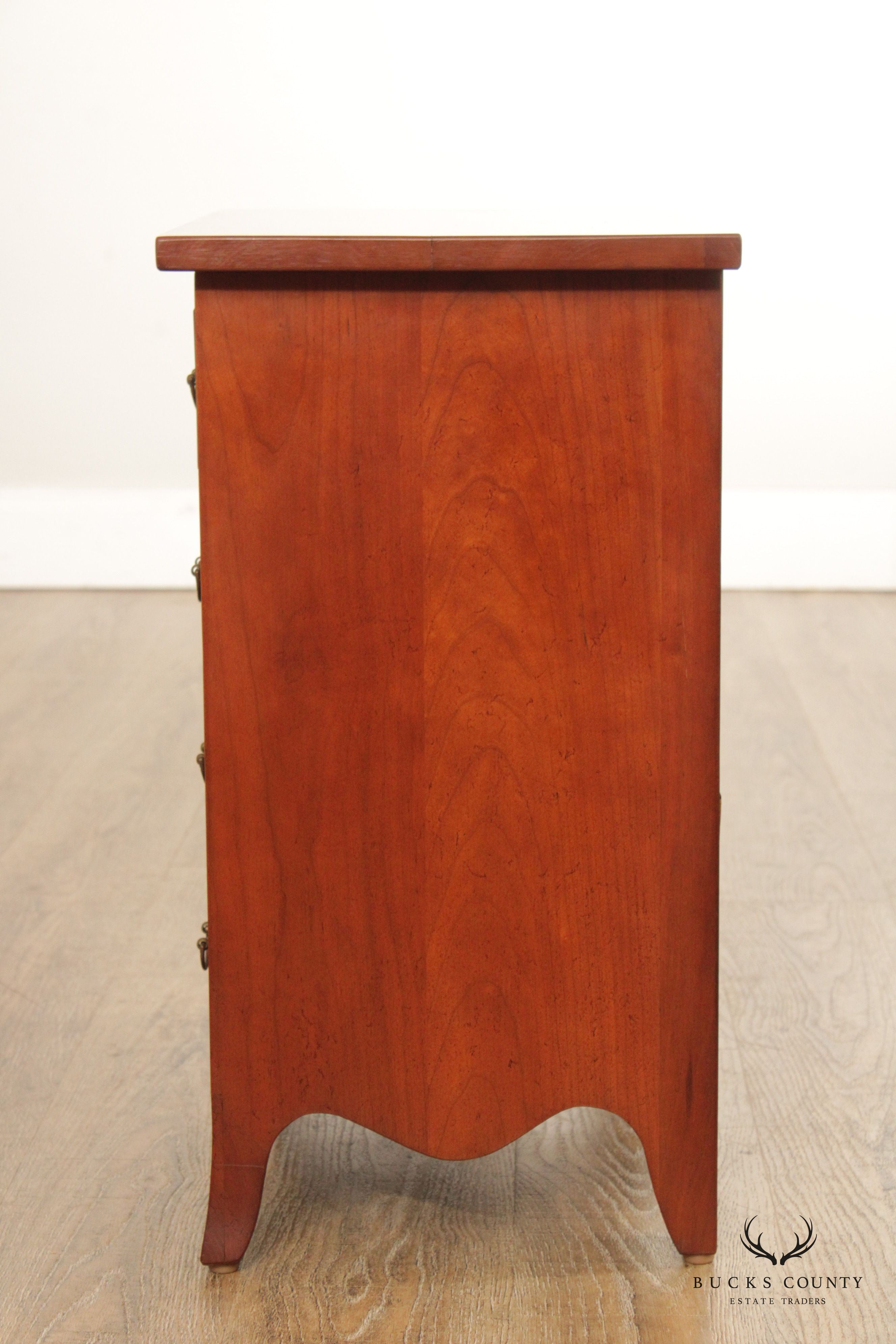 Custom Quality Hepplewhite Style Cherry Inlaid Diminutive Chest of Drawers
