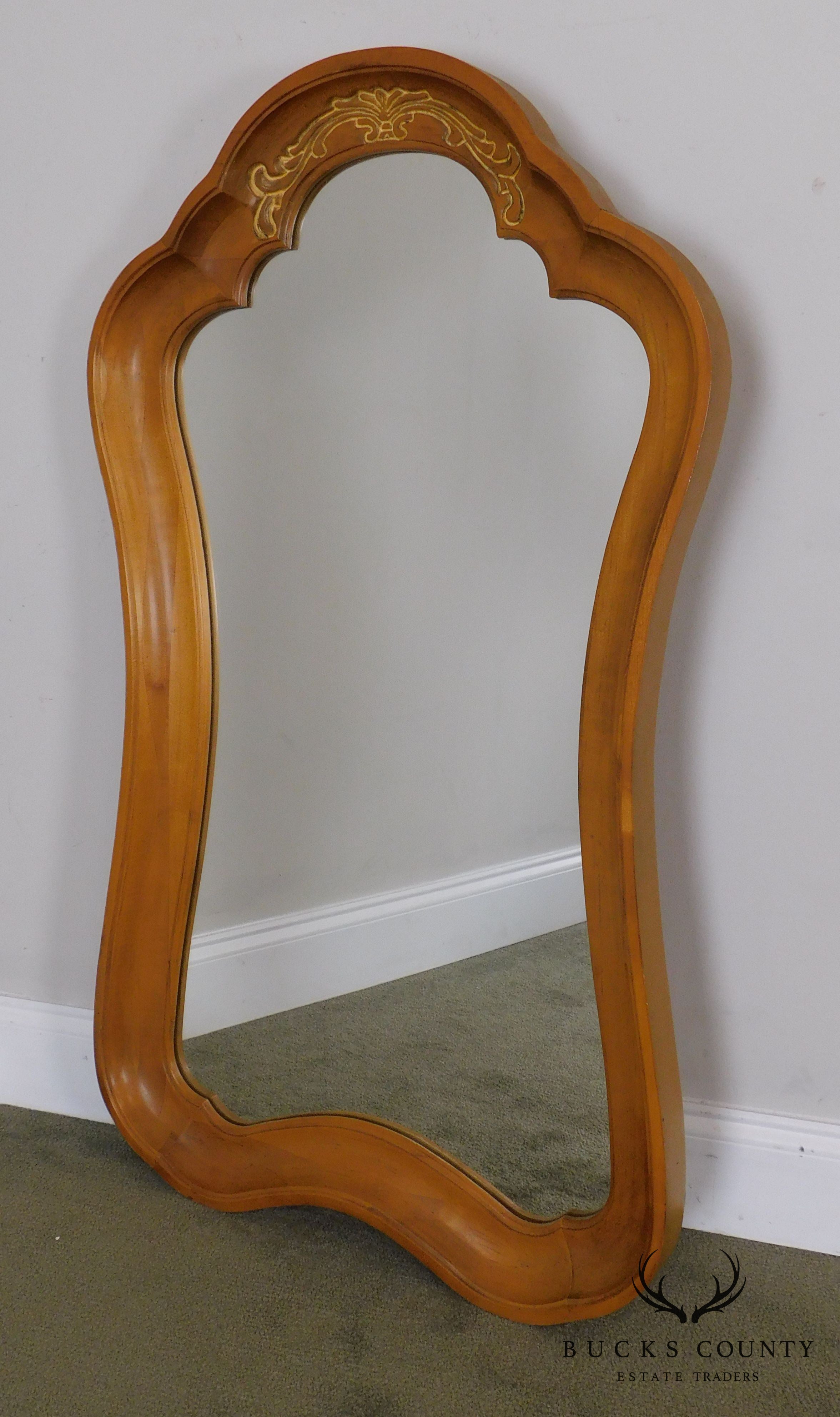 Provincial Style Scalloped Wood Frame Wall Mirror