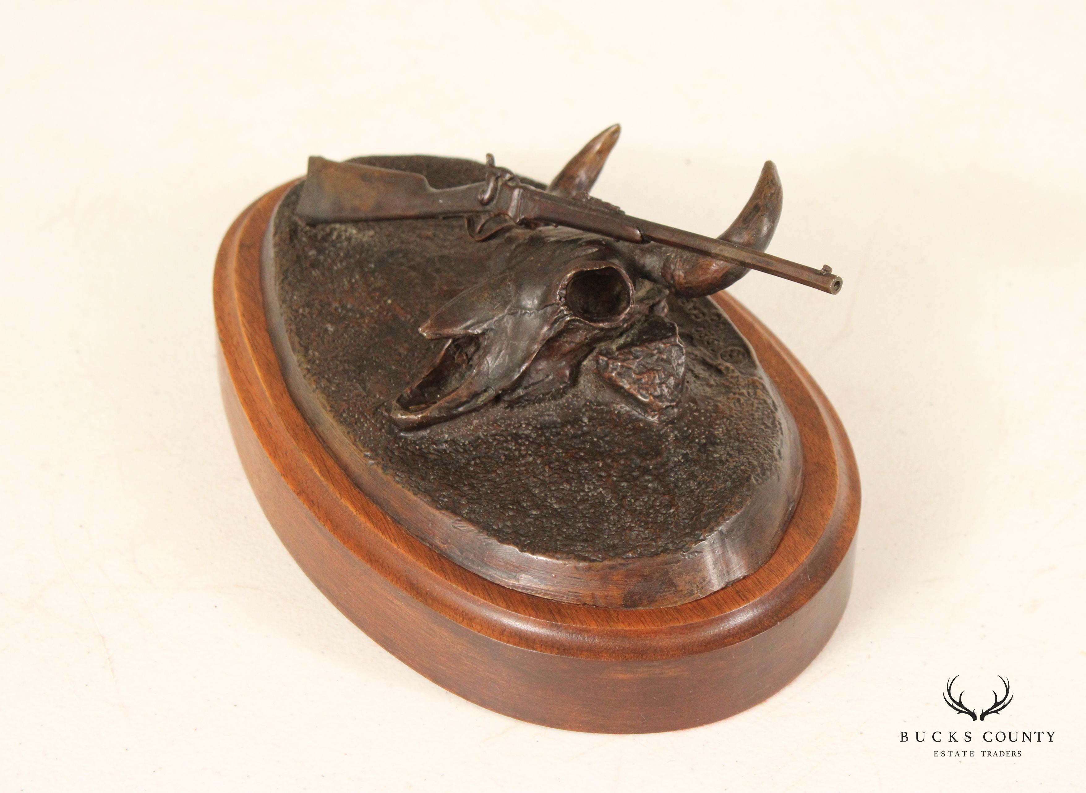 Carl Pugliese Western Style 'Sharps Big Fifty' Bronze Sculpture