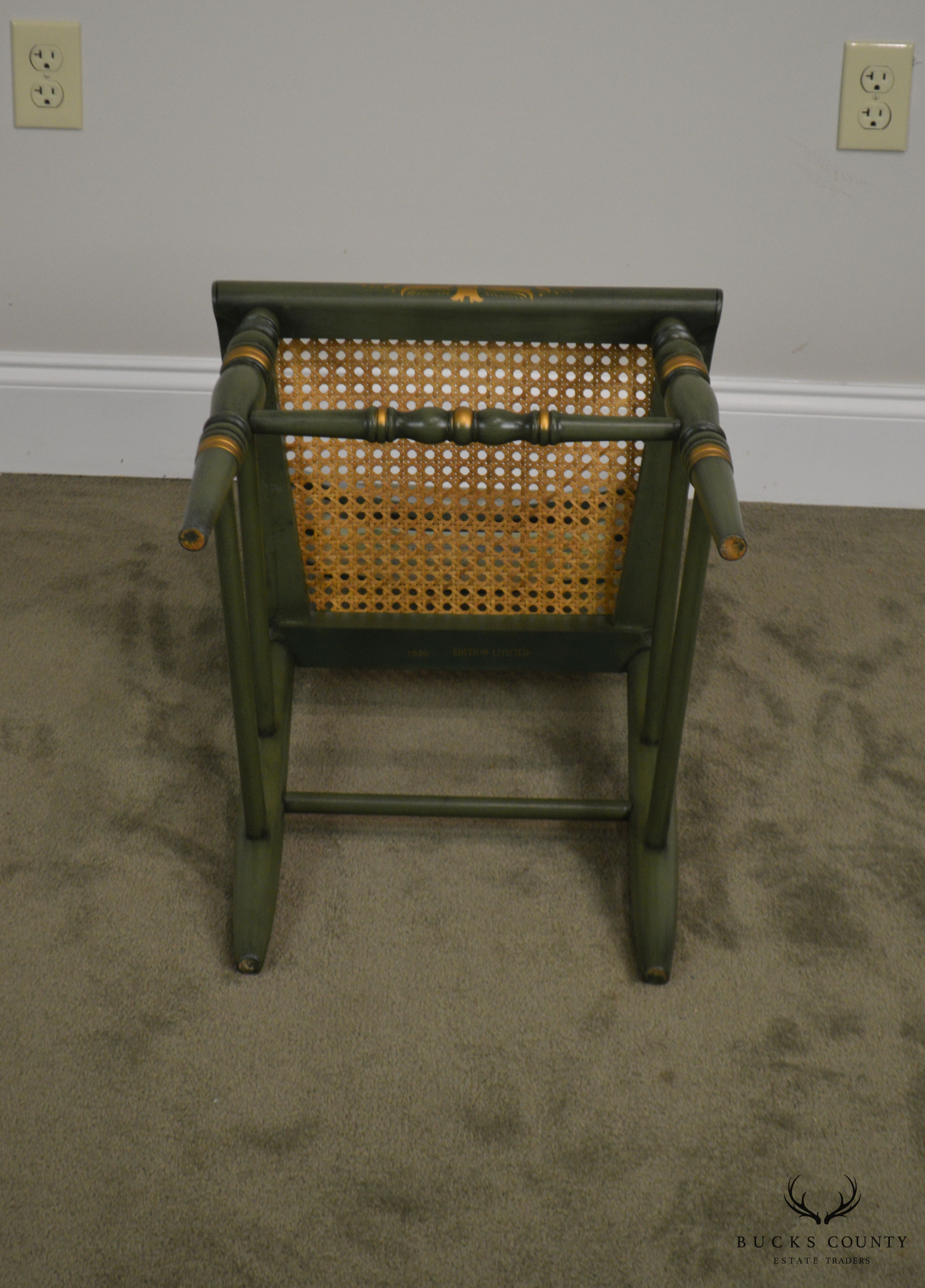 Hitchcock The Adams Old House Limited Edition Hand Painted Pair Side Chairs (C)