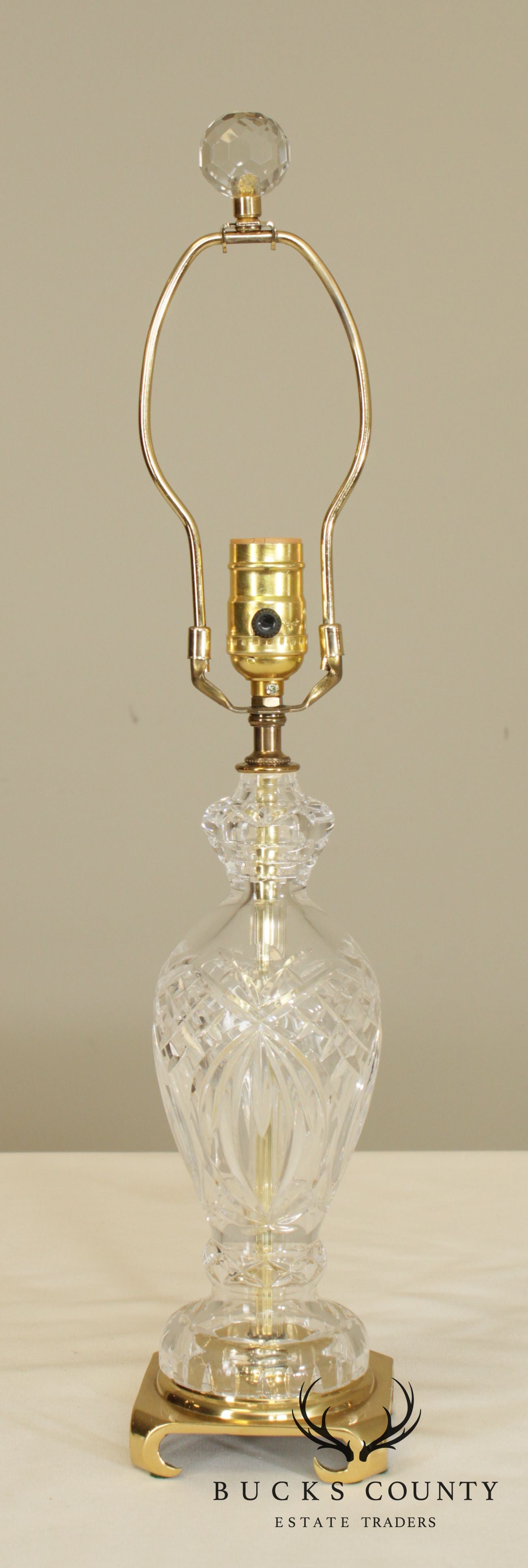 Crystal Baluster Shape Lamp With Brass Base