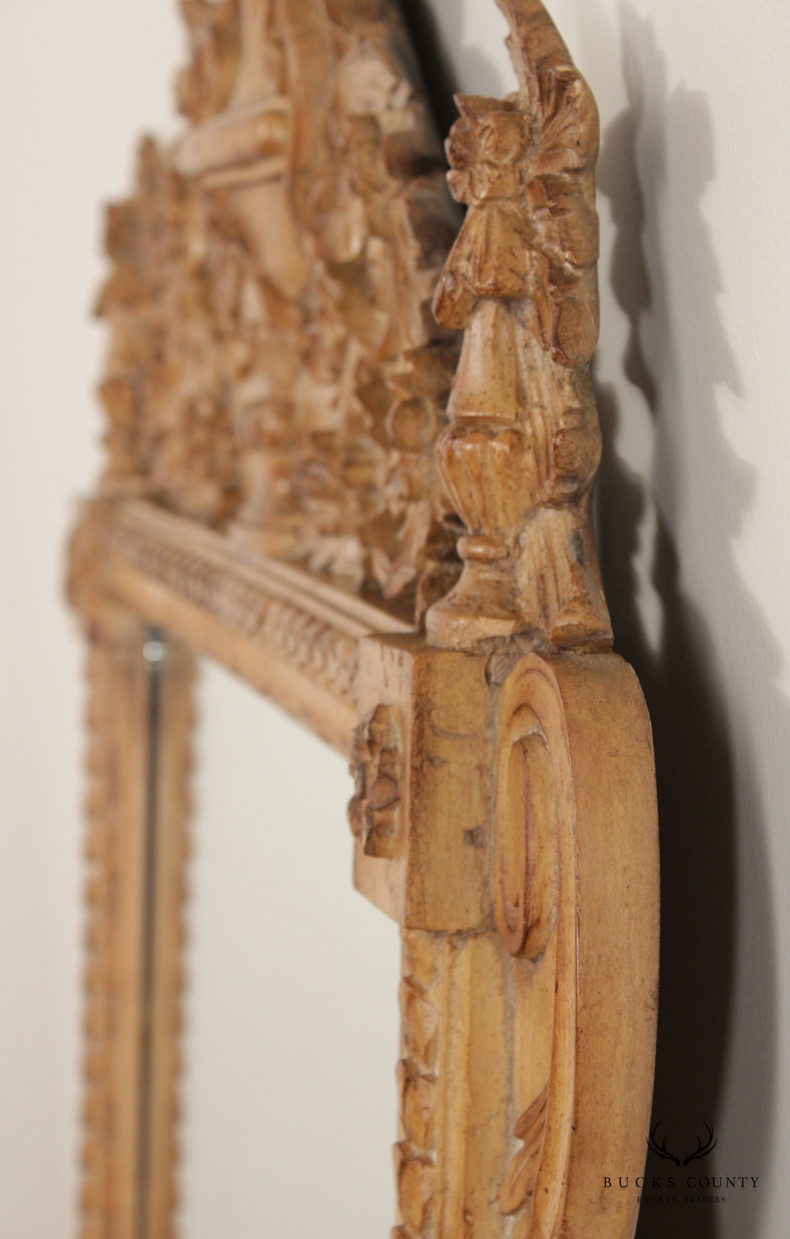 French Louis XVI Style Carved Wall Mirror