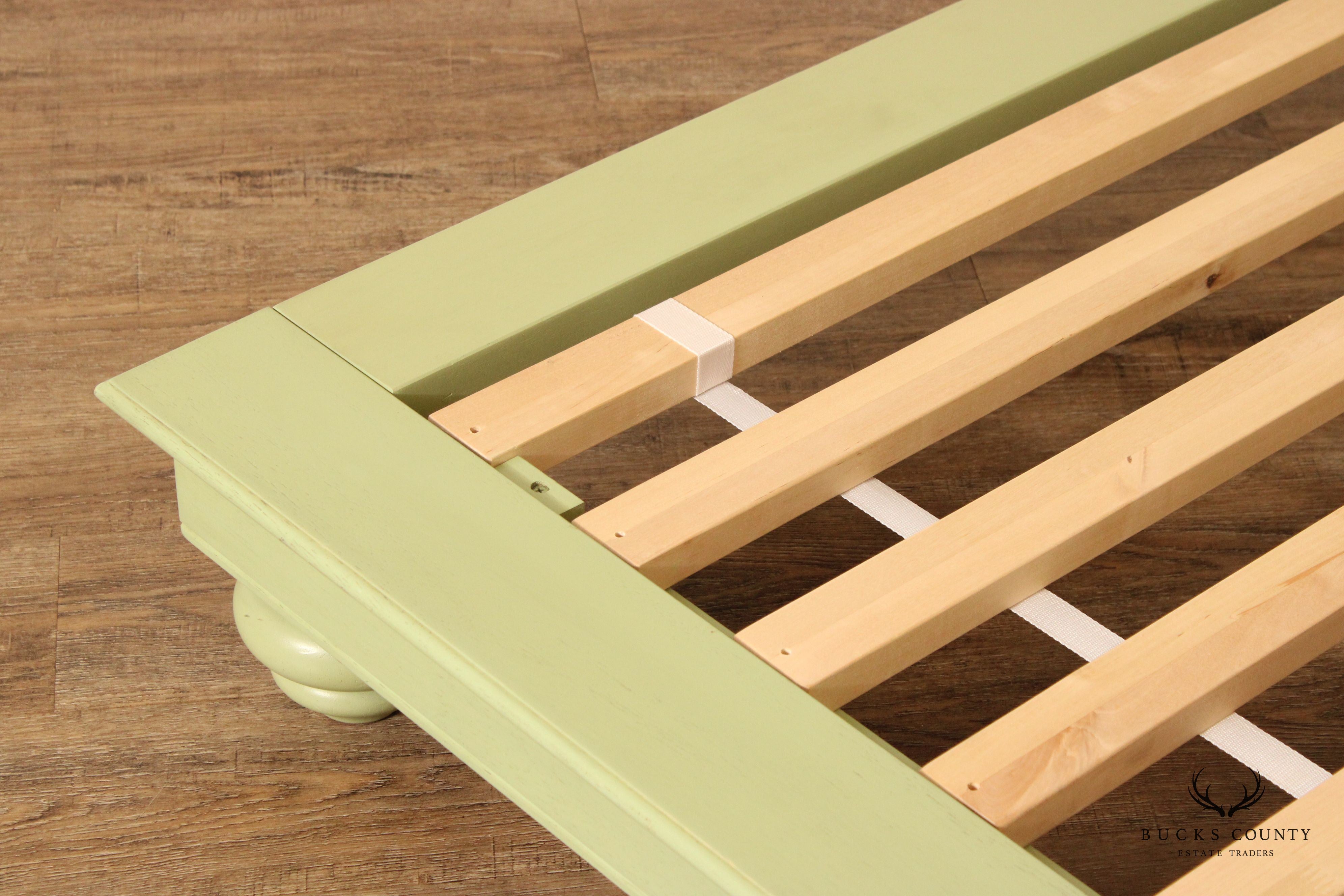 Pottery Barn Teen Green Painted King Size Platform Bed