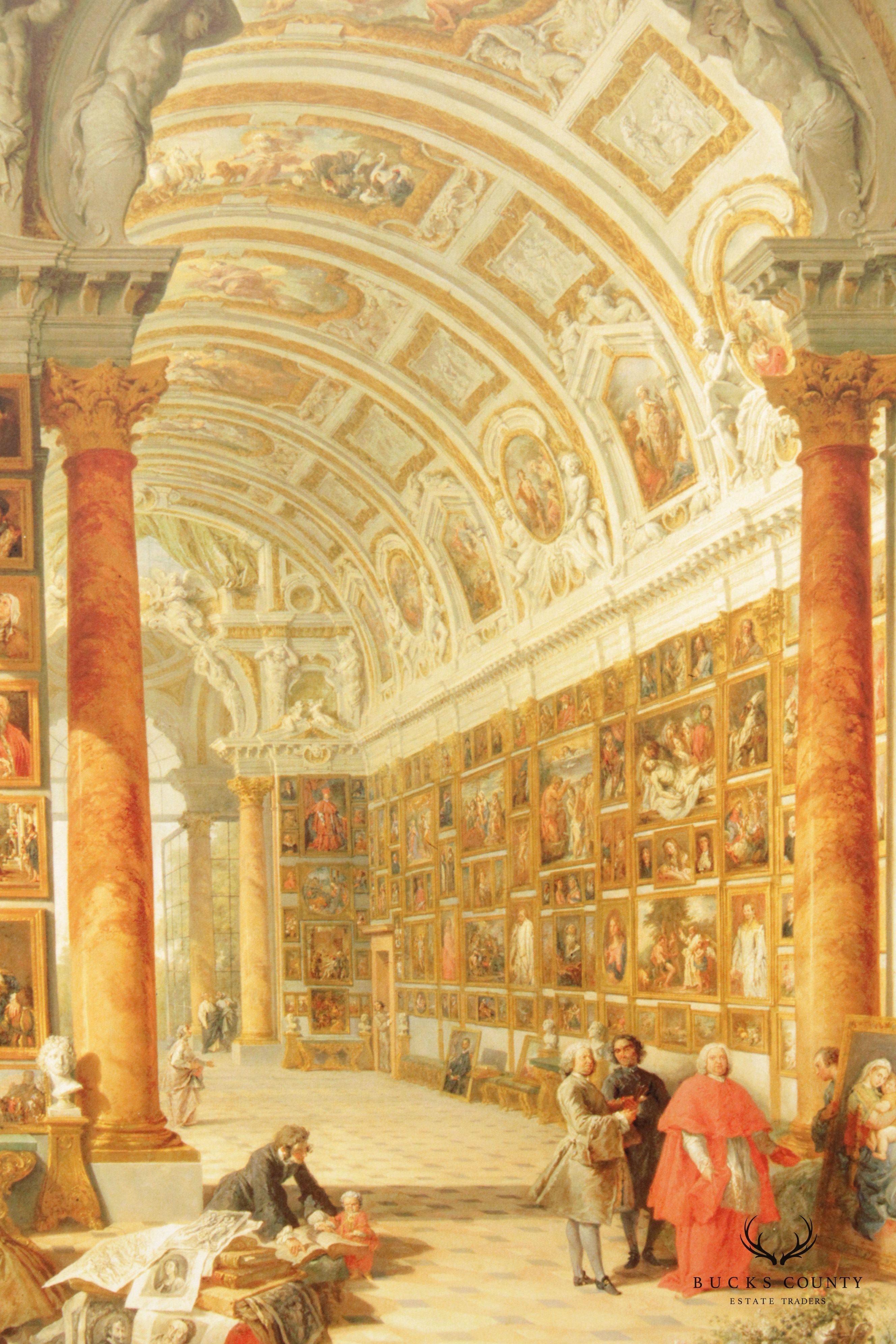 Italian 'Interior of Picture Gallery' Art Print, After Giovanni Paolo Panini
