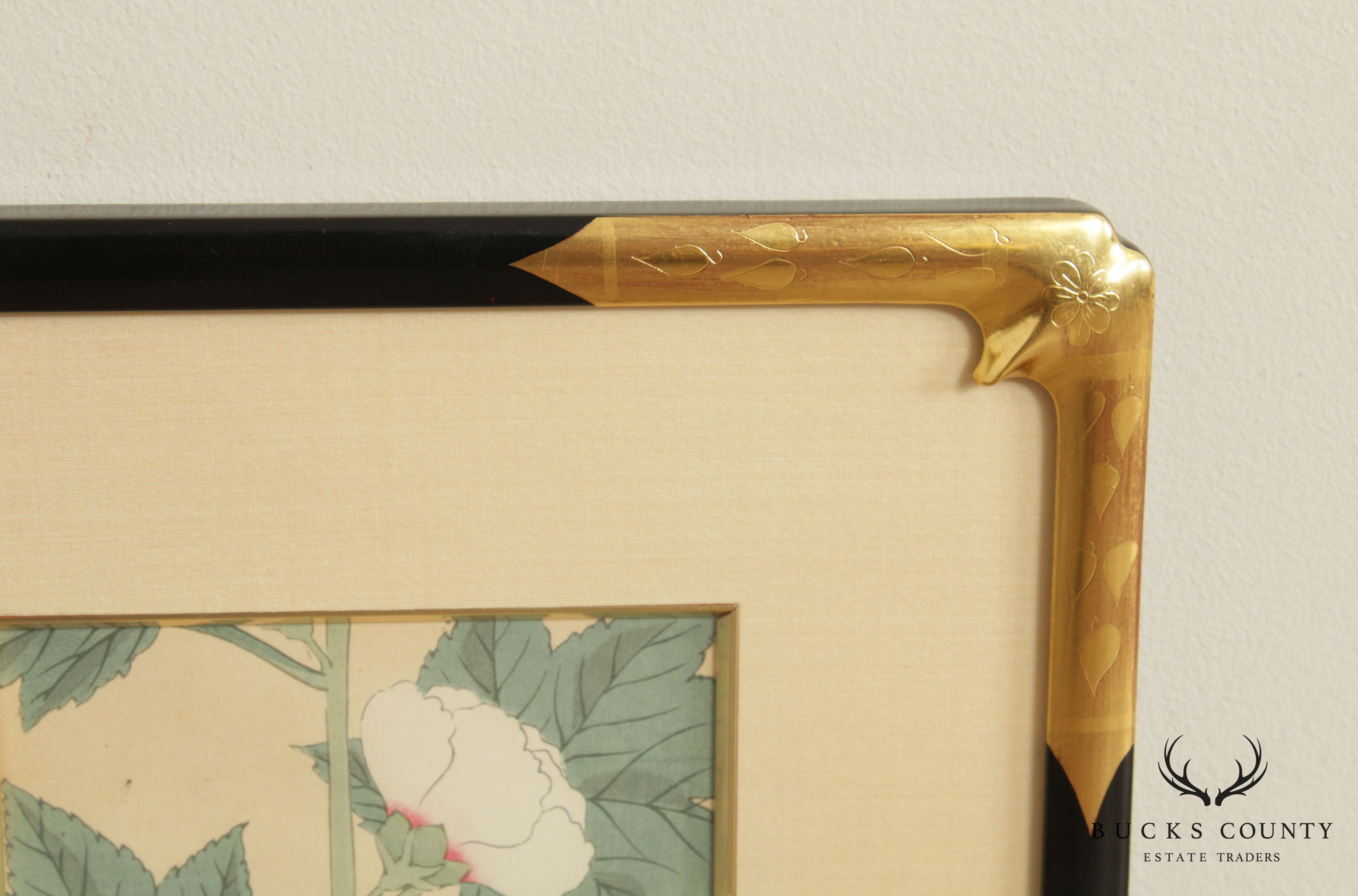 Vintage Asian Style Custom Framed Floral Print