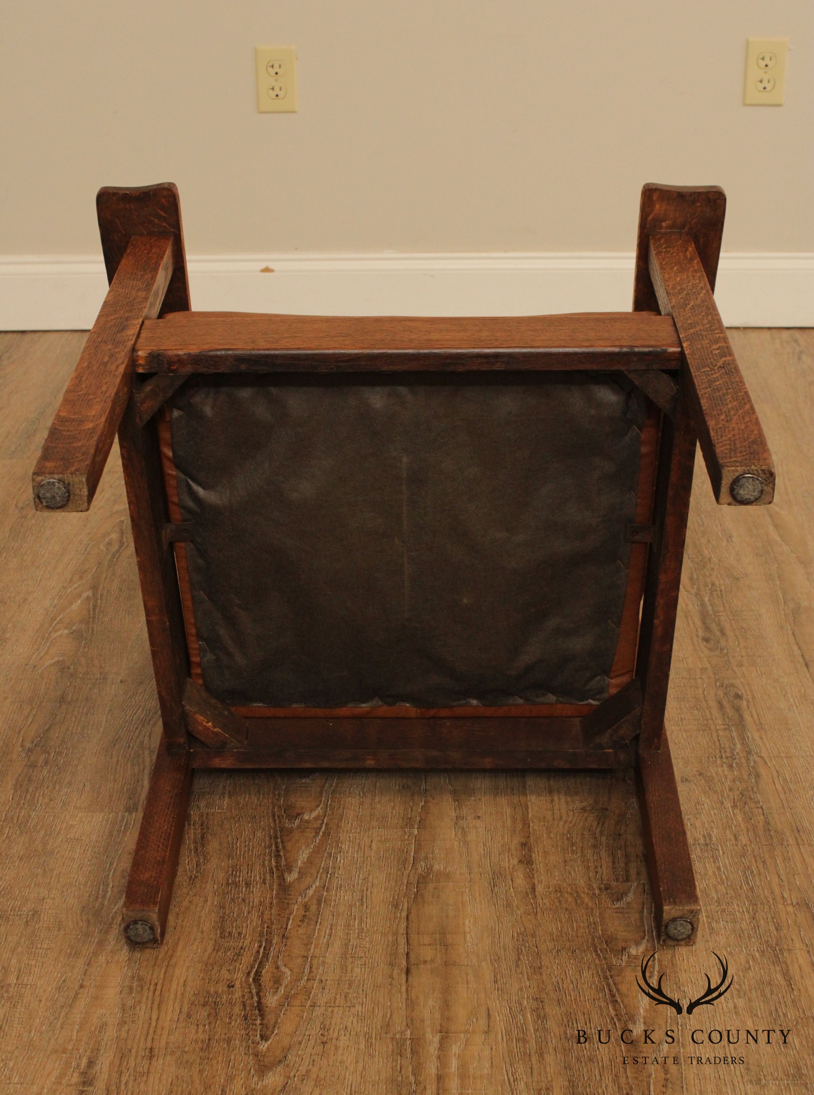 Antique Mission Oak Spindle Back Armchair