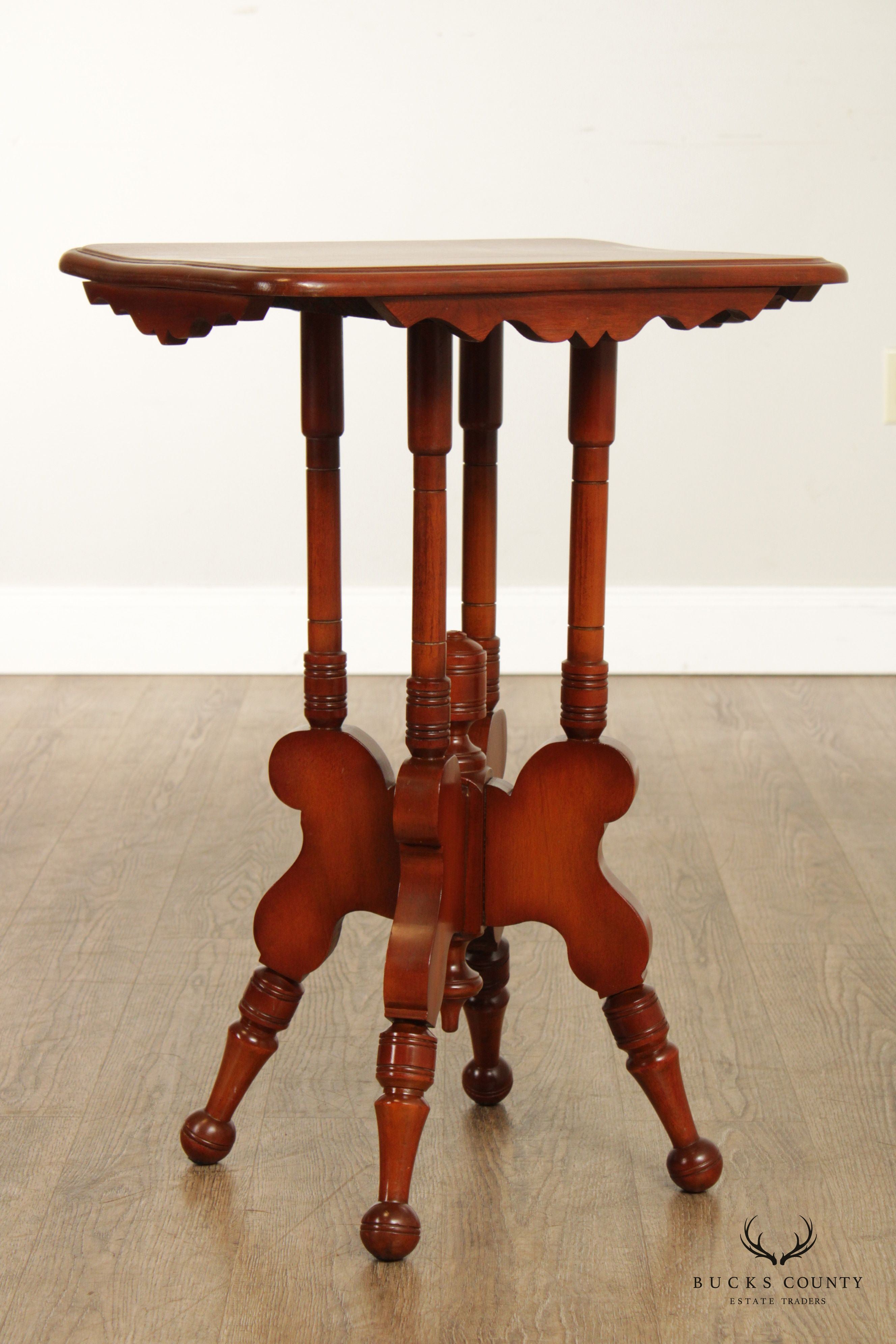 Antique Eastlake Victorian Pair of Carved Side Tables