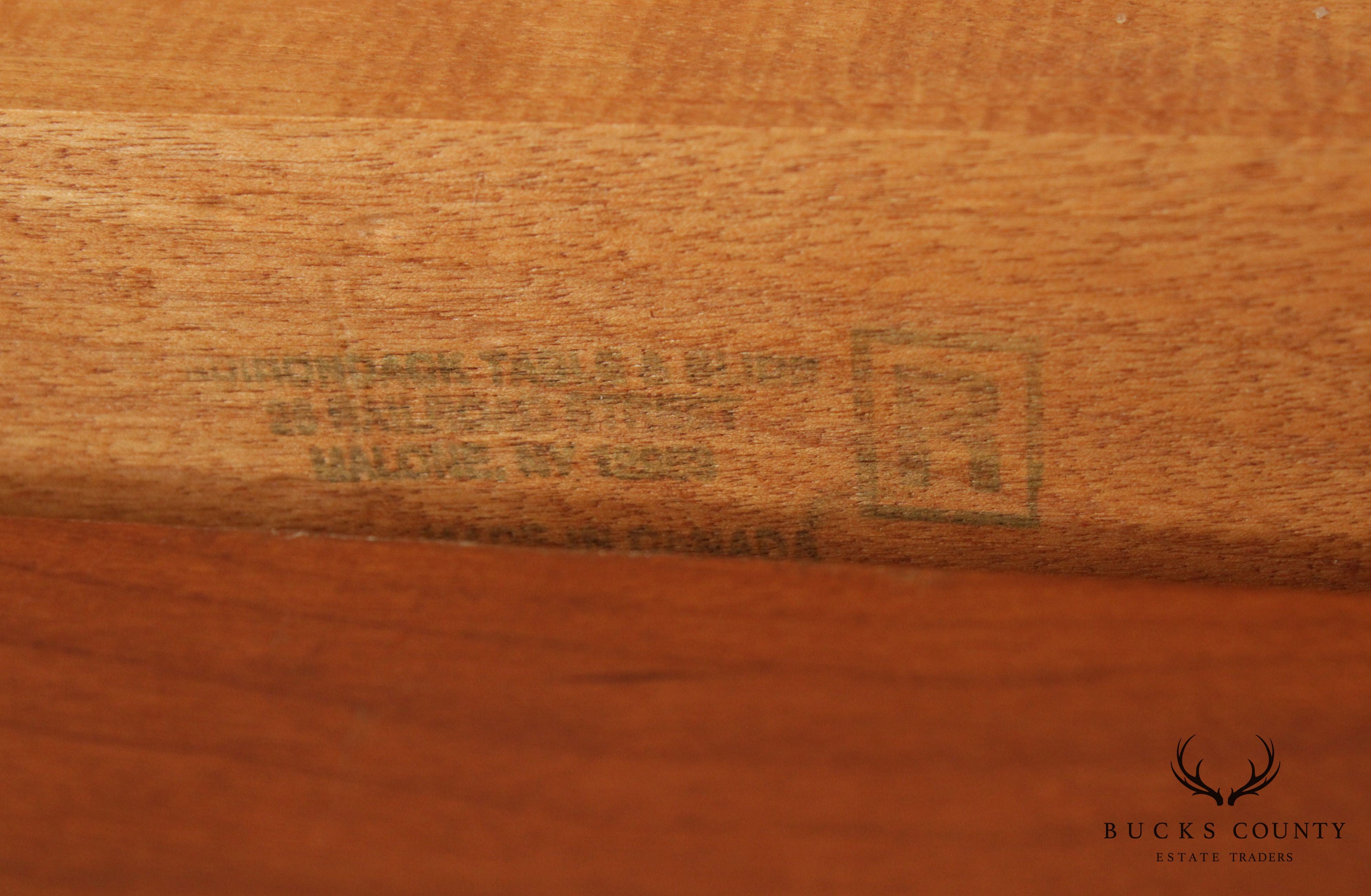 Custom Solid Cherry Green Painted Base Farmhouse Dining Table