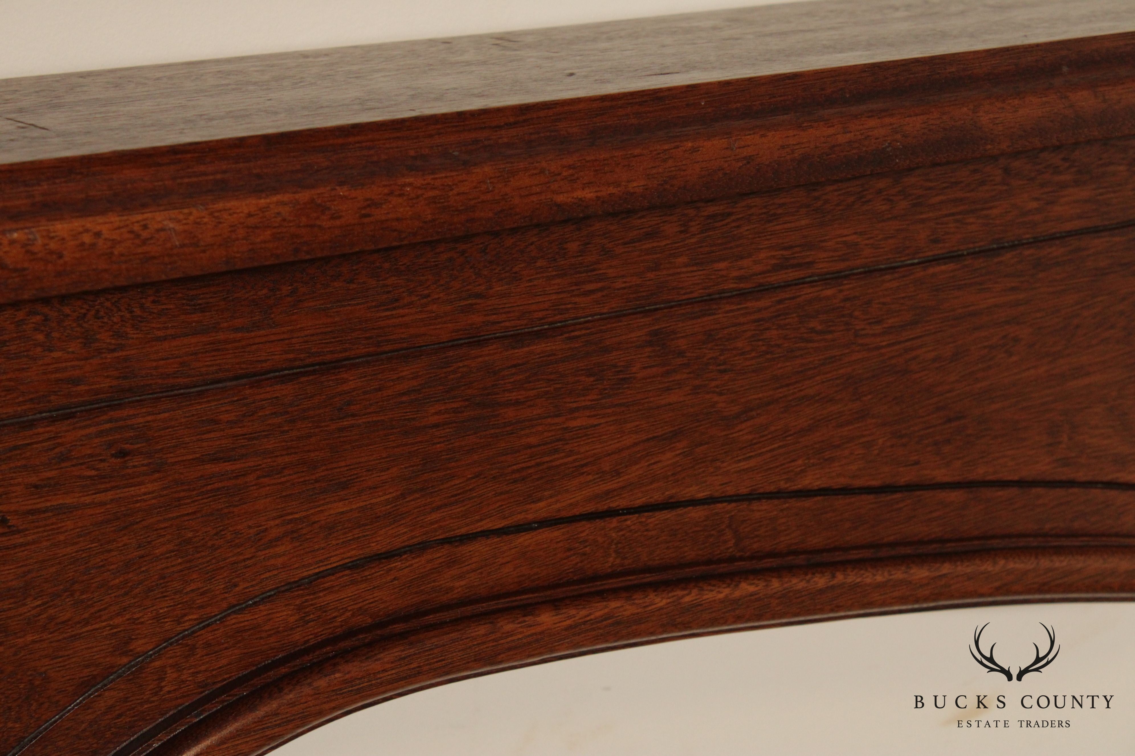 Custom Quality Mahogany Shell-Carved Fireplace Mantel