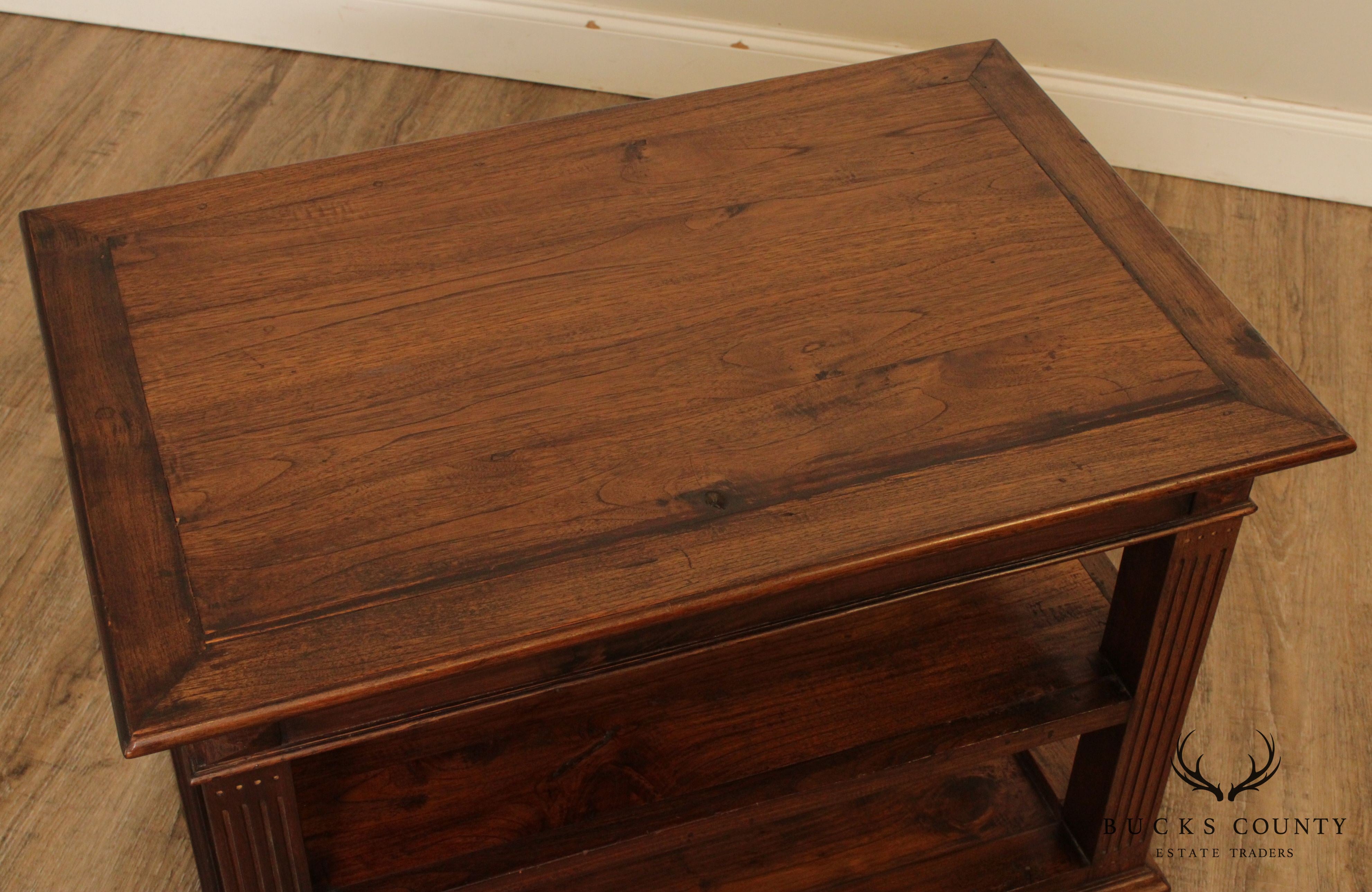Rustic Hardwood 3 Tier Side Table