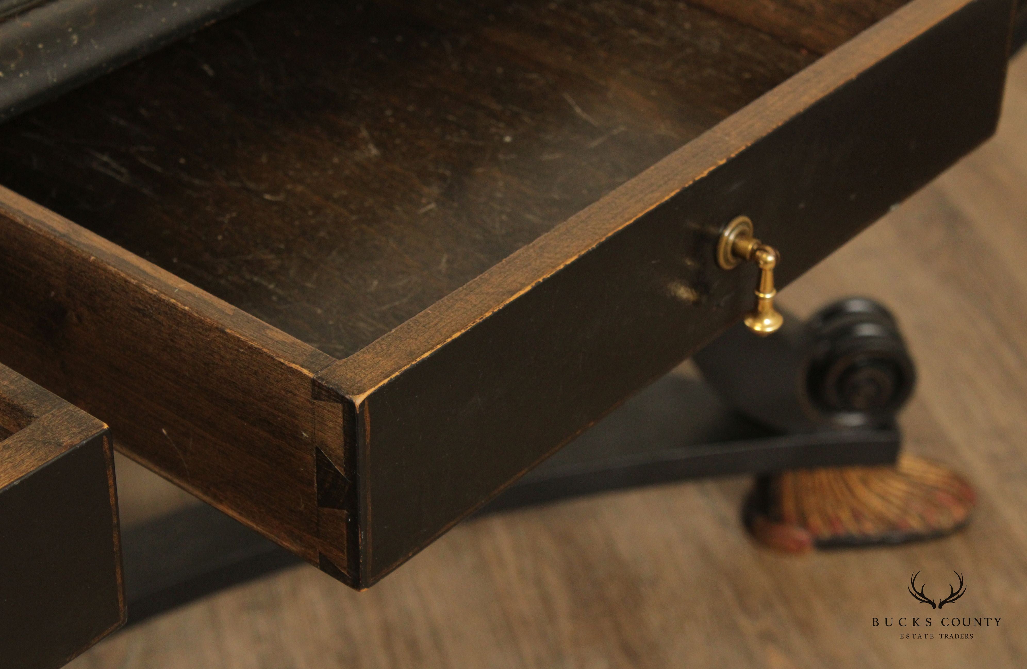 William Switzer Regency Style Chinoiserie Decorated Three Drawer Writing Desk