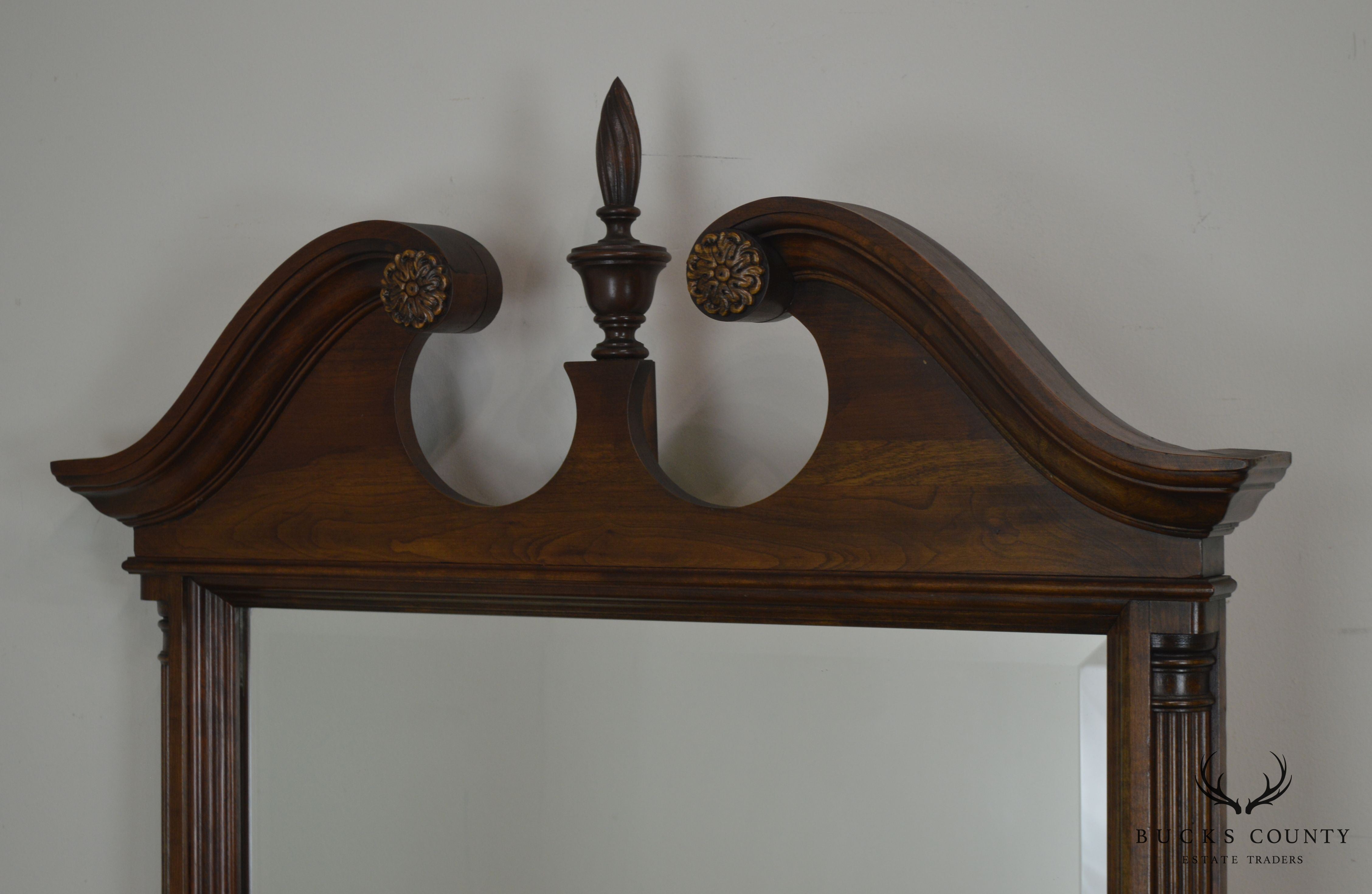 Jamestown Sterling Solid Cherry Arch Top Beveled Wall Mirror