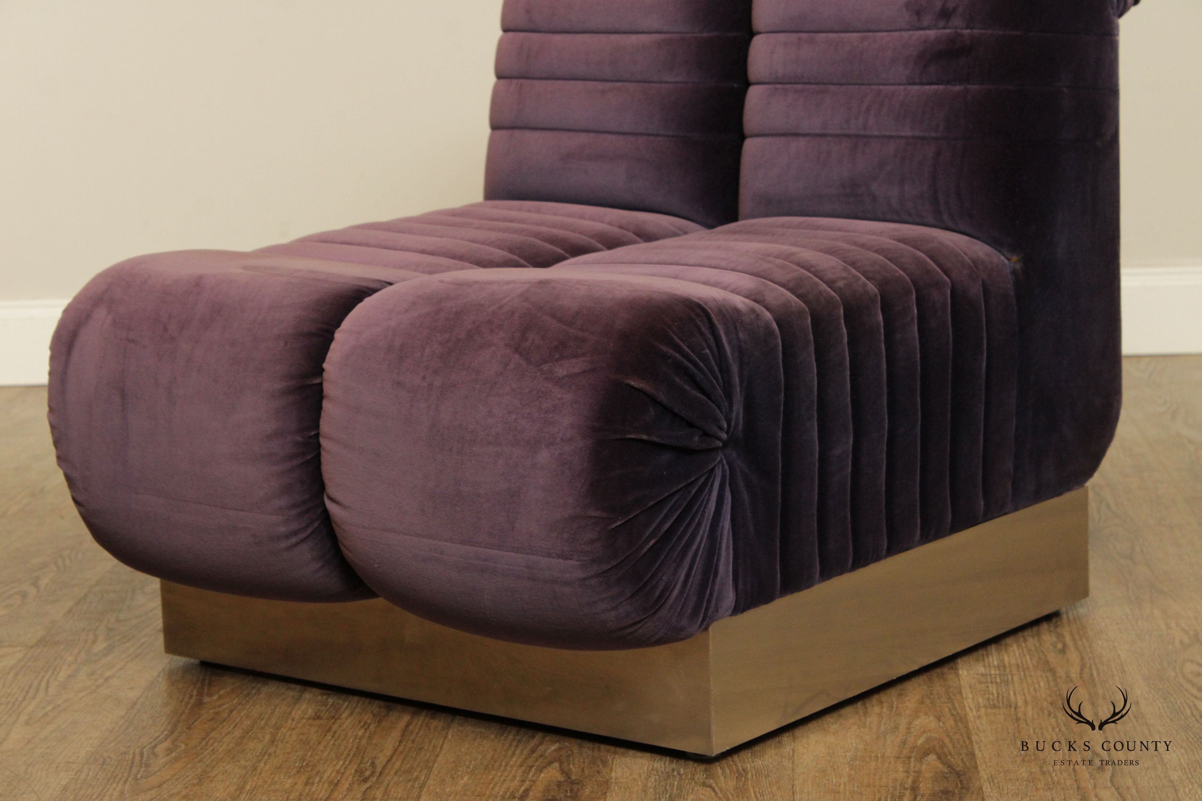 Edward Axel Roffman 1970s Modern Pair Slipper Lounge Chairs