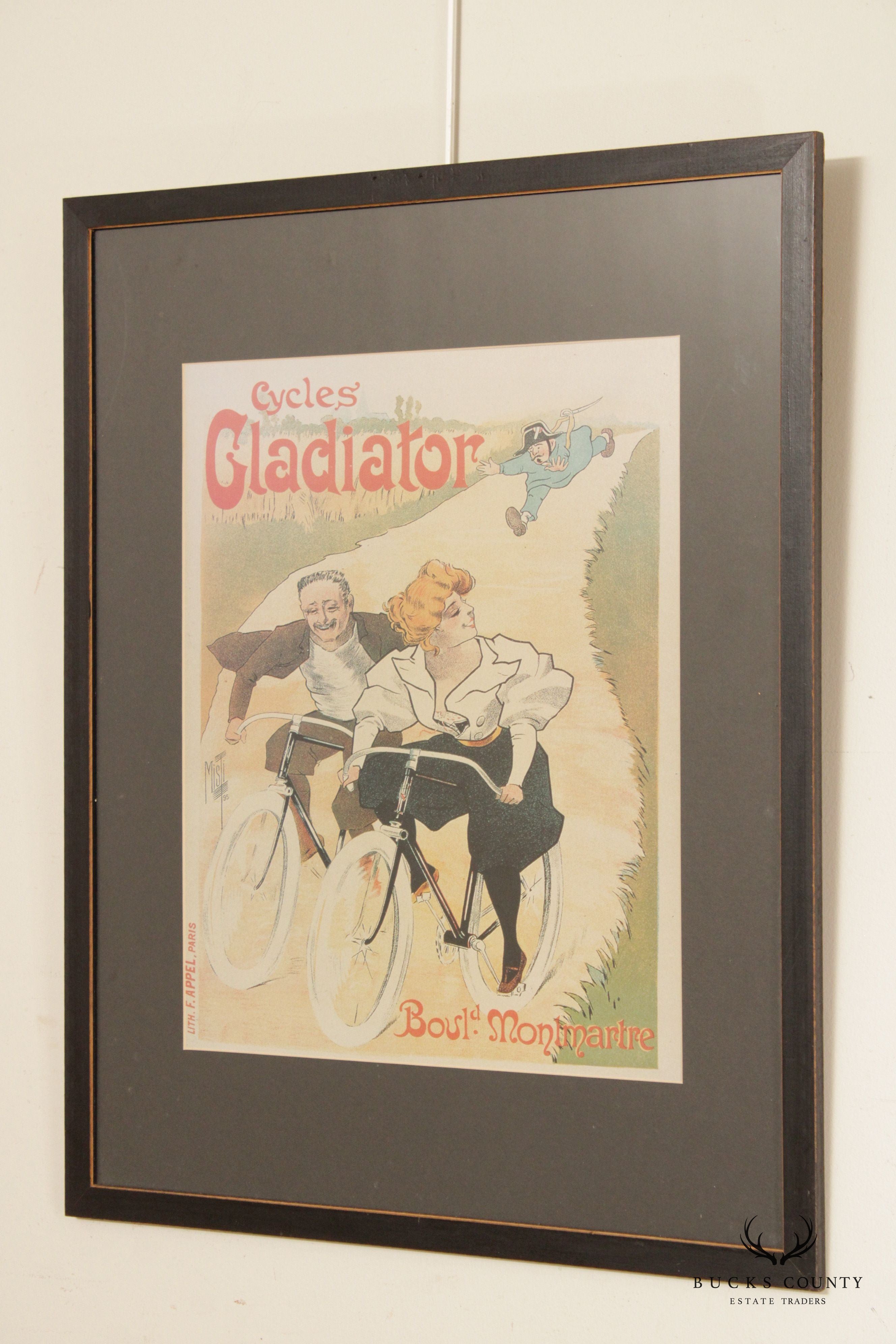 Vintage 'Cycles Gladiator Boul. Montmartre' Poster Print, After Ferdinand Misti-Mifliez