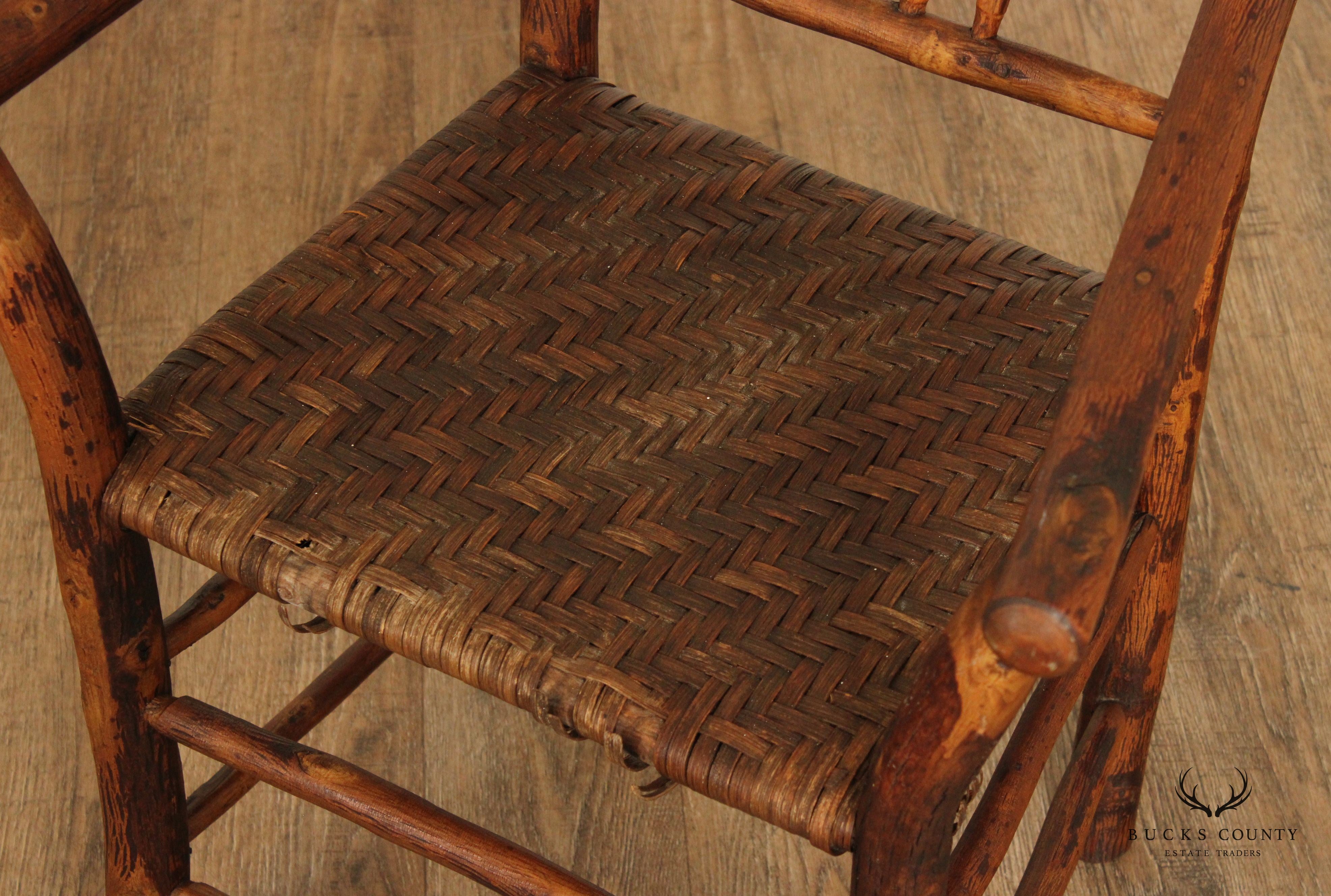 Antique Rustic Hickory Furniture Co Adirondack Style Armchair