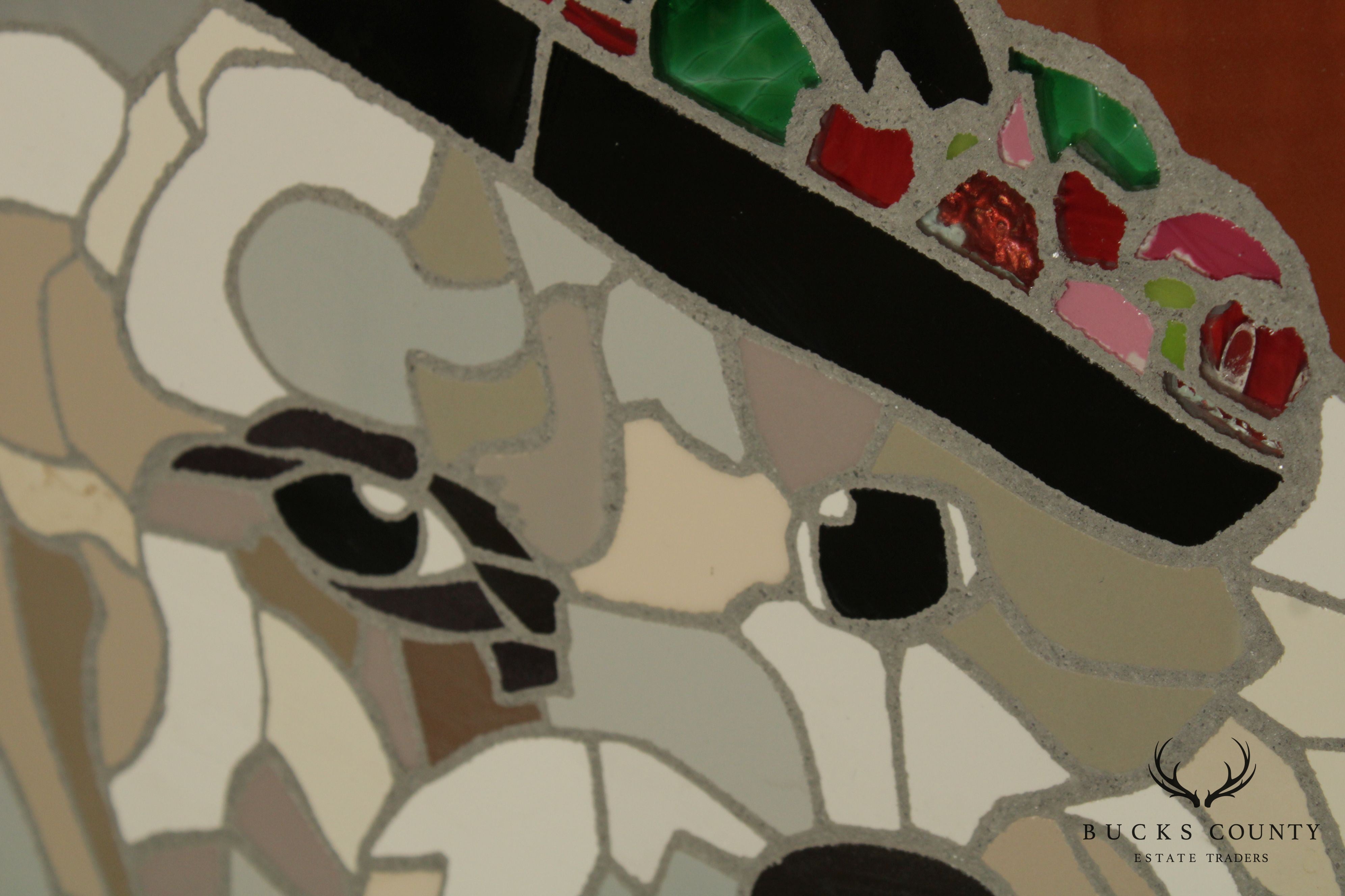 Jonathan Mandell Mosaic Wall Art, Dog with Hat