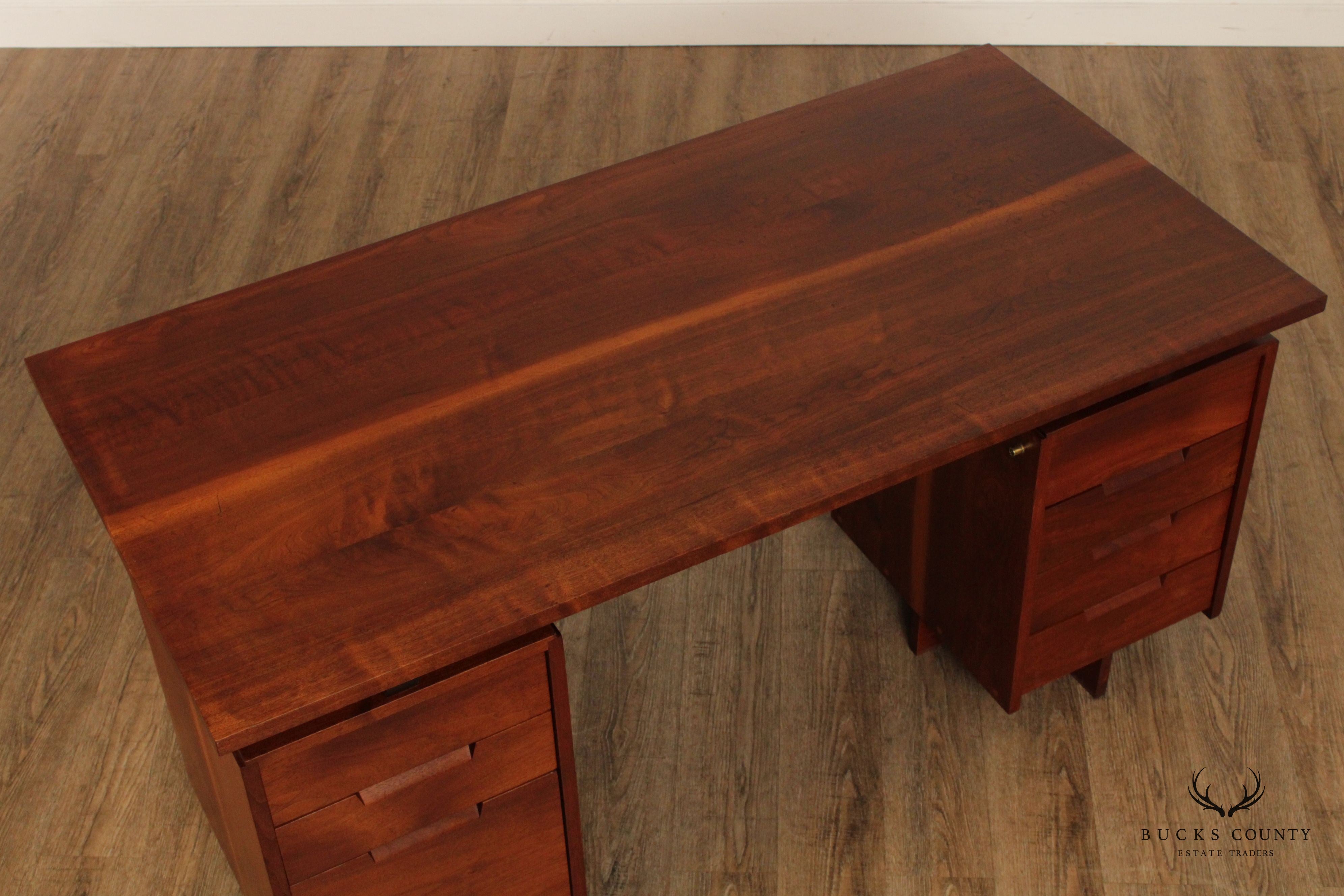 George Nakashima Studio Walnut Double Pedestal Desk